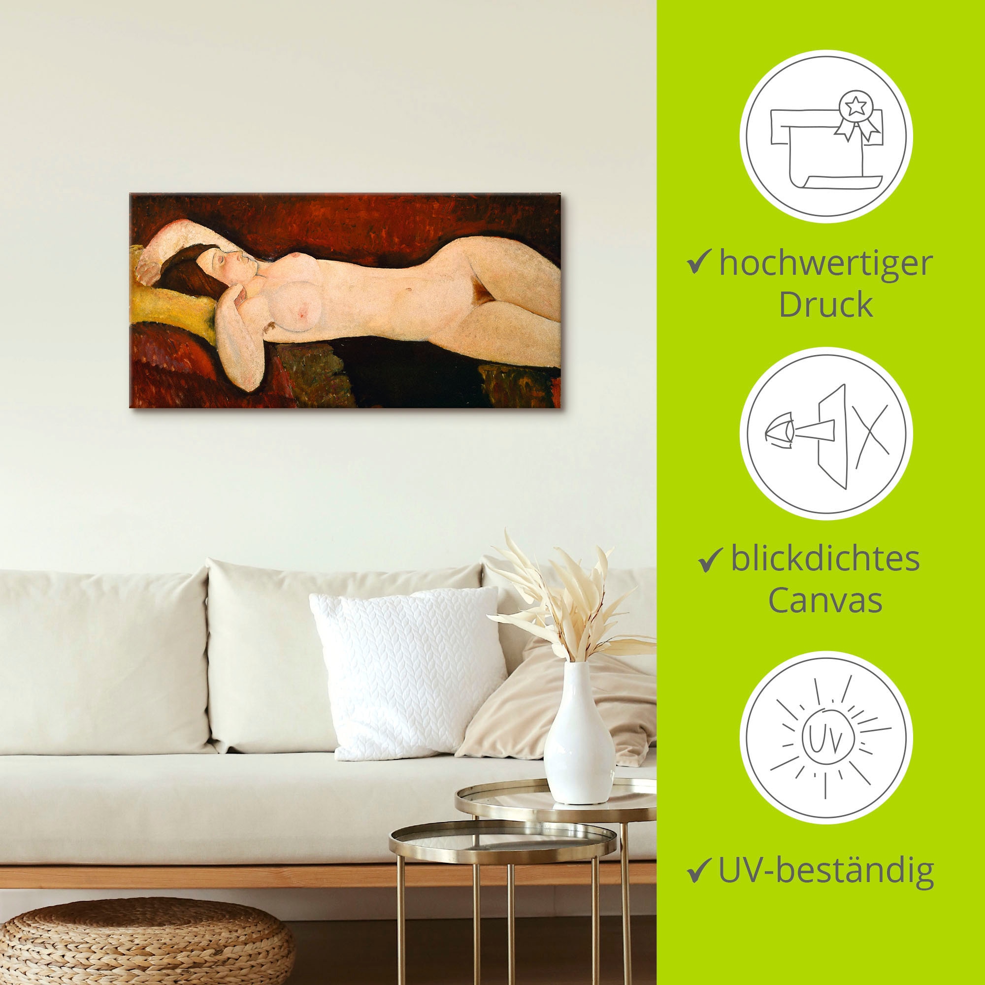 Artland Wandbild »Akt einer schlafenden Frau«, Frau, (1 St.), als Leinwandbild, Poster in verschied. Grössen