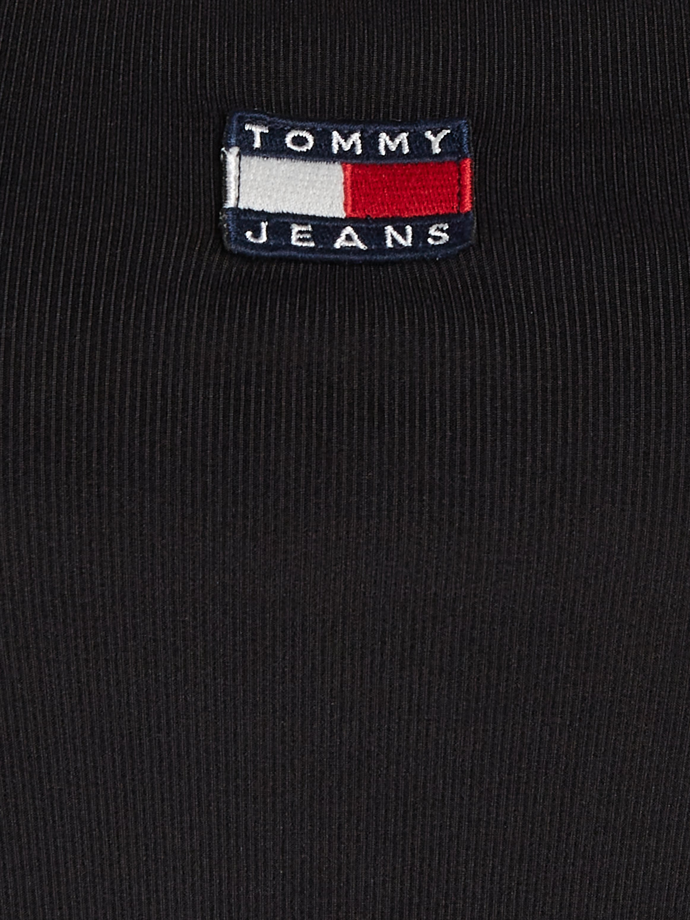Tommy Jeans Blusenkleid »TJW FLARE MINI BADGE RIB DRESS«, mit Tommy Jeans Flagge