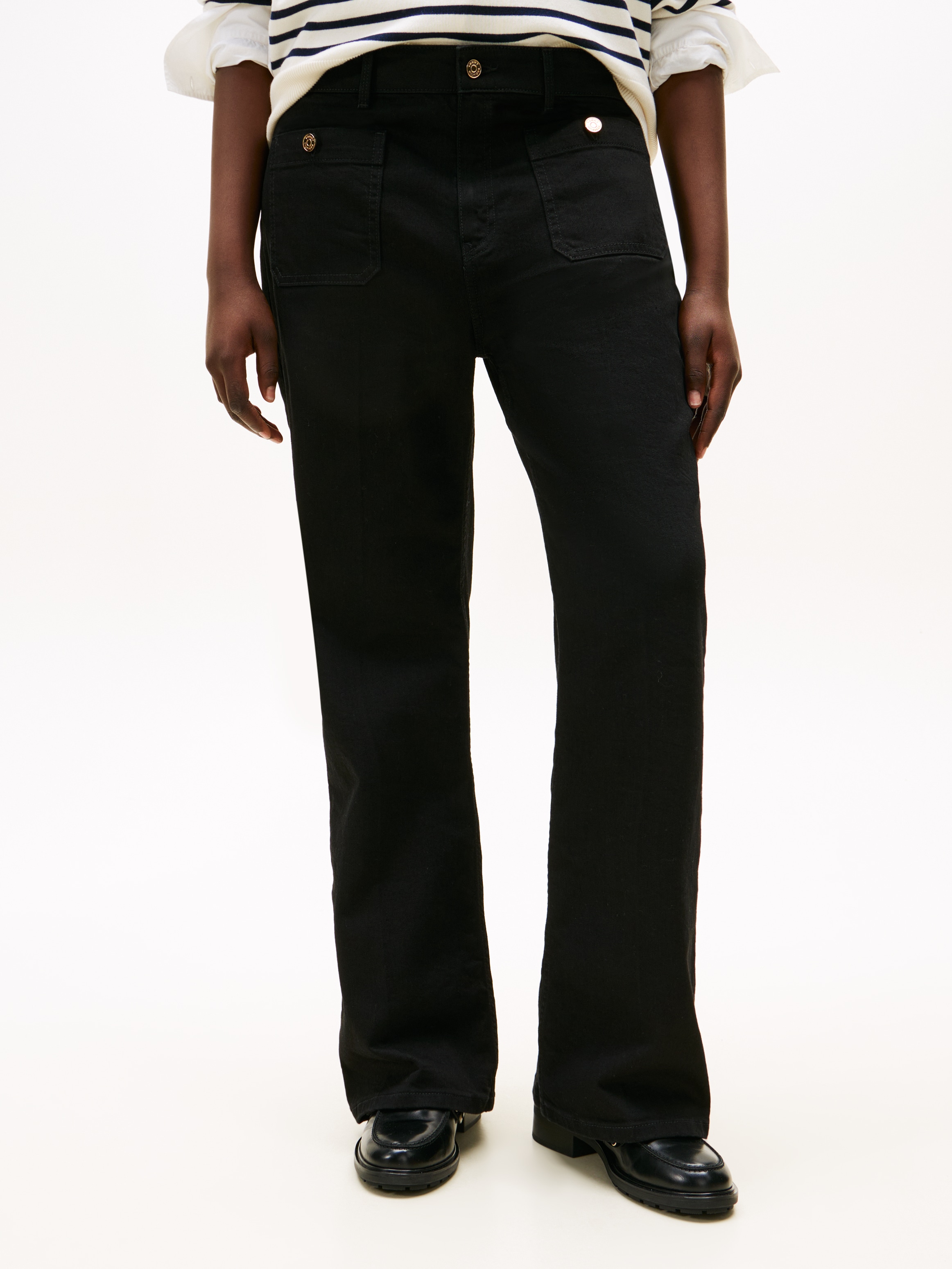 Image of Tommy Hilfiger Curve Bootcut-Jeans "CRV DNM BLACK BOOTCUT HW" in grossen Grössen