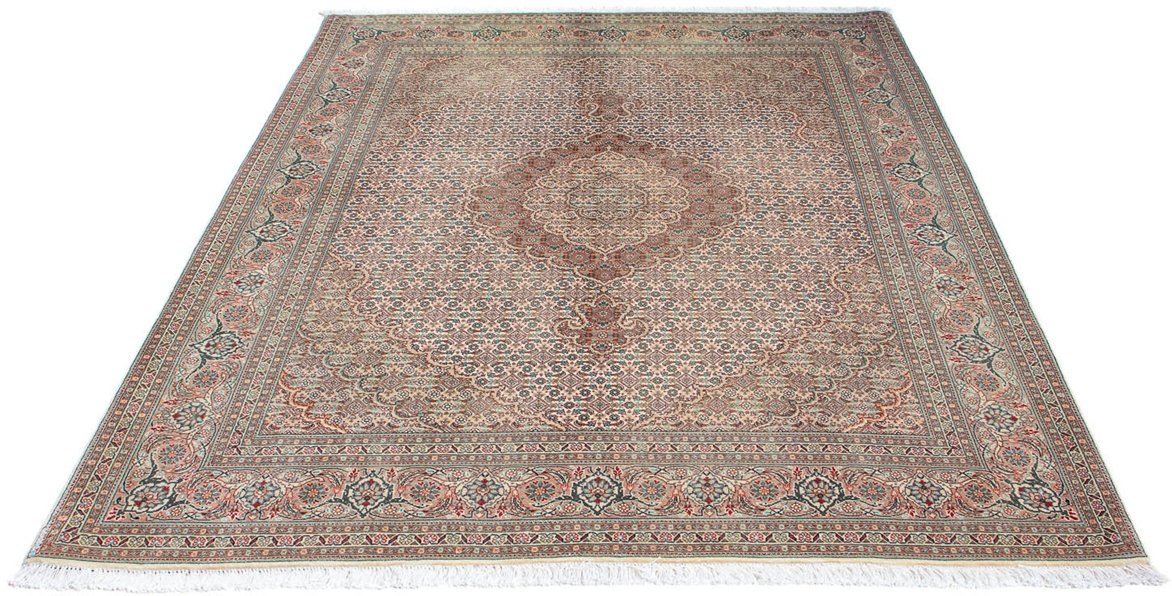 Image of morgenland Orientteppich »Perser - Täbriz - 195 x 149 cm - beige«, rechteckig, 10 mm Höhe, Wohnzimmer, Handgeknüpft, Einzelstück mit Zertifikat bei Ackermann Versand Schweiz
