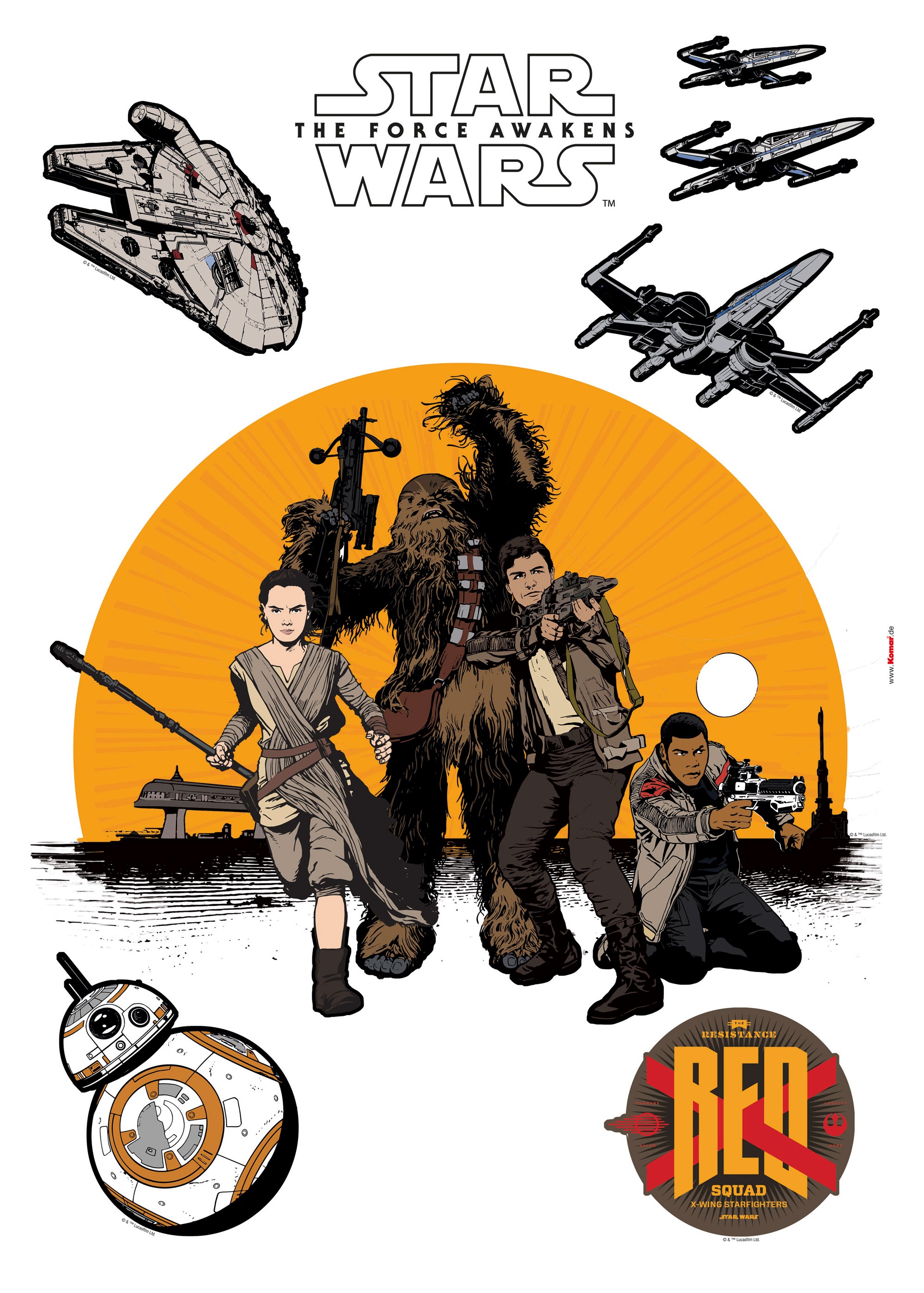 Image of Komar Wandtattoo »Star Wars Resistance«, (Set, 8 St.), selbstklebend, rückstandslos abziehbar bei Ackermann Versand Schweiz