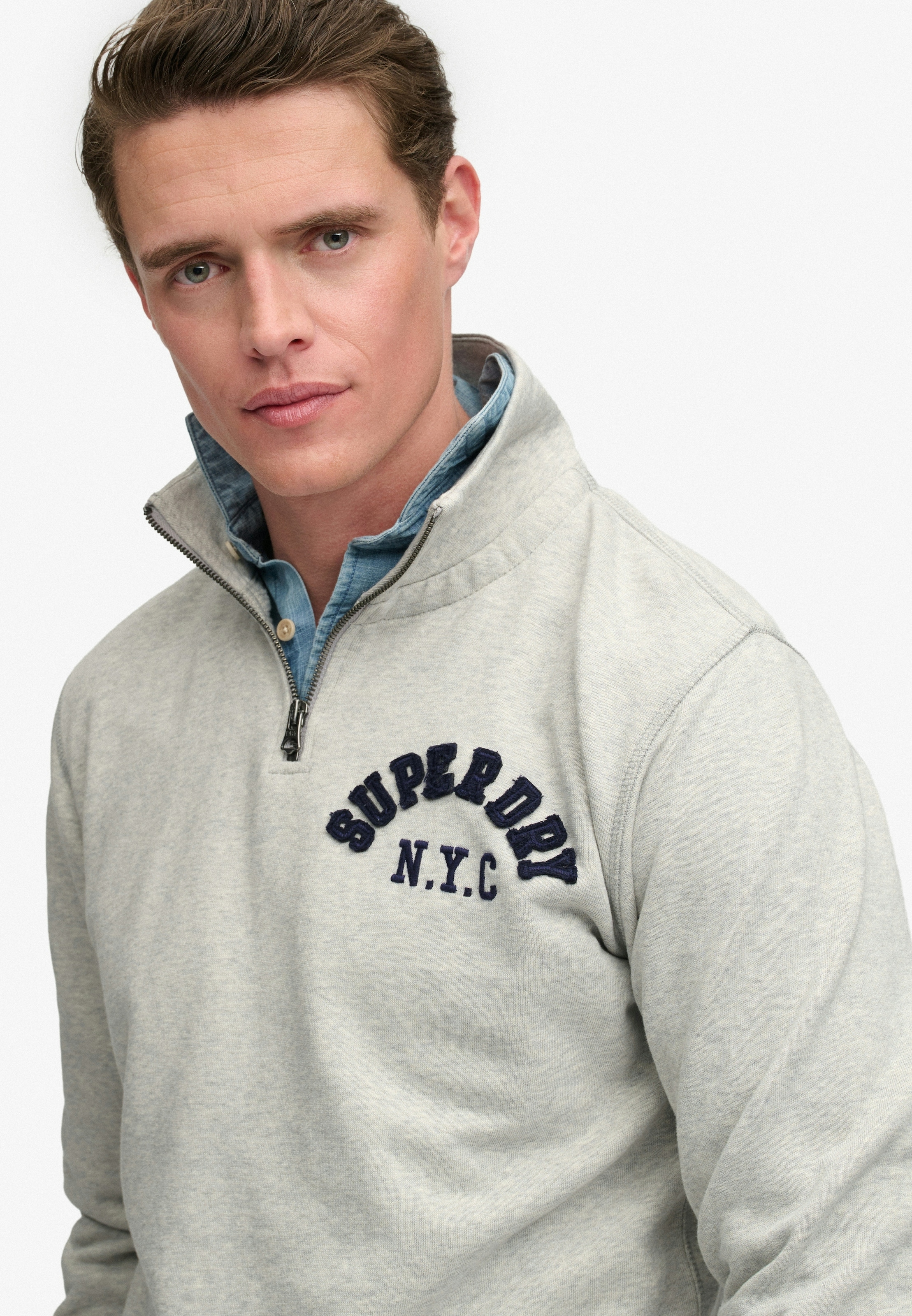 Superdry Sweatshirt »VINTAGE ATHLETIC HALF ZIP«, mit hoch geschlossenem Ausschnitt, Loose Fit, in normaler Länge
