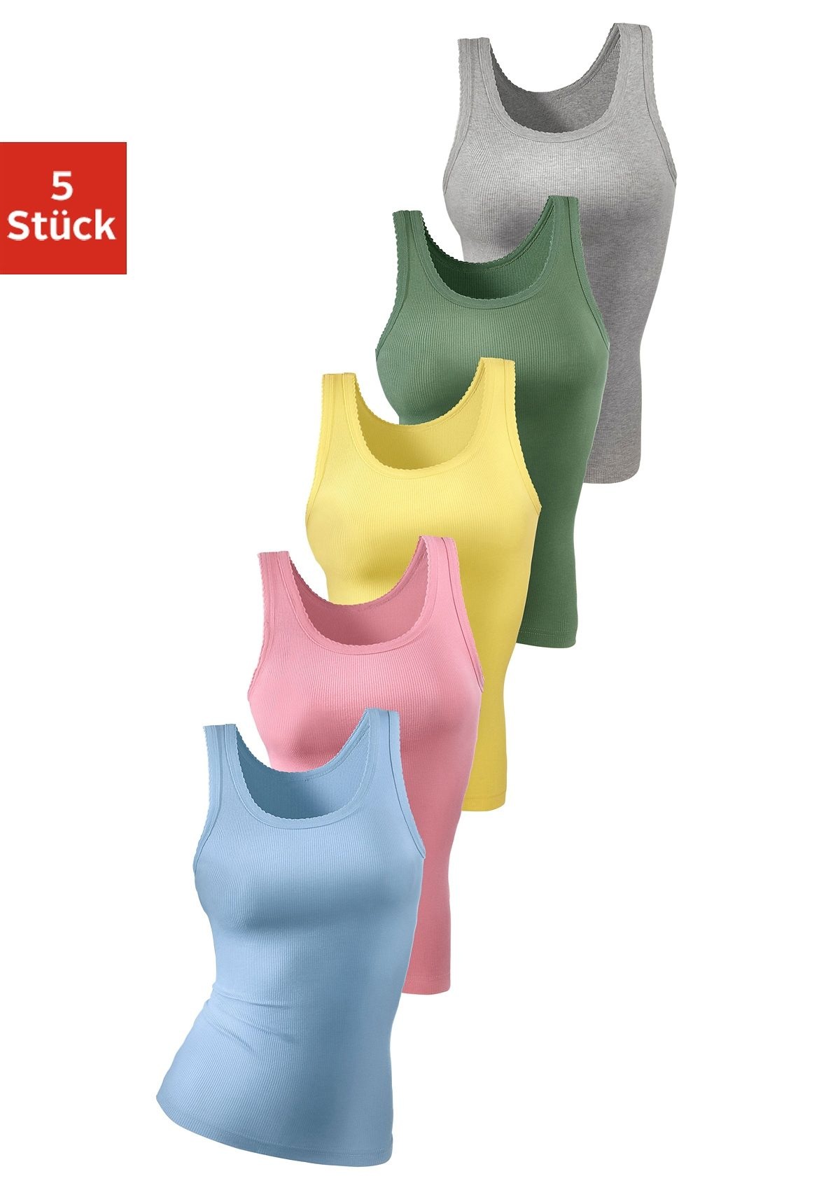 Image of petite fleur Unterhemd, (Packung, 5 St., 5er-Pack), aus weicher Doppelripp-Qualität bei Ackermann Versand Schweiz