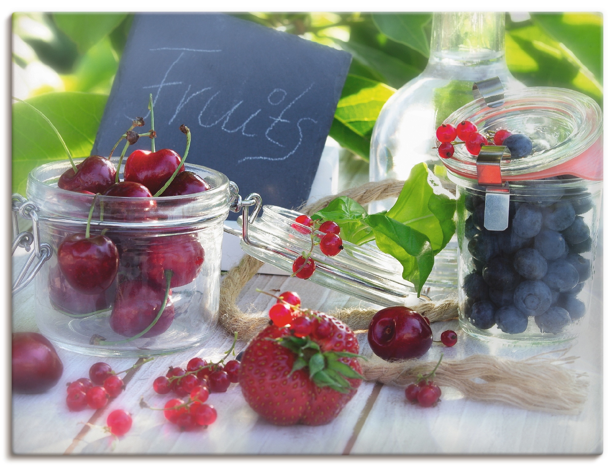 Image of Artland Leinwandbild "Frischer Früchte Sommer" Lebensmittel 1 Stk. tlg. auf Holzrahmen gespannt