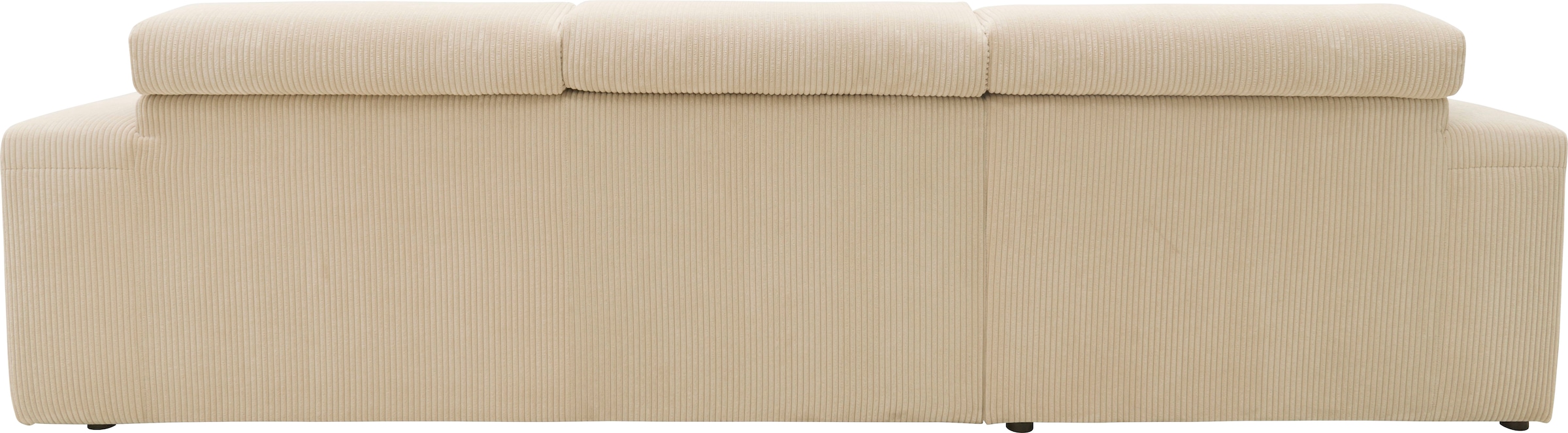 DOMO collection Ecksofa »Brandon B/T: 289/177 cm, belastbar bis 140kg/ Sitz, L-Form«, ohne Sitztiefenverstellung, Cord, creme