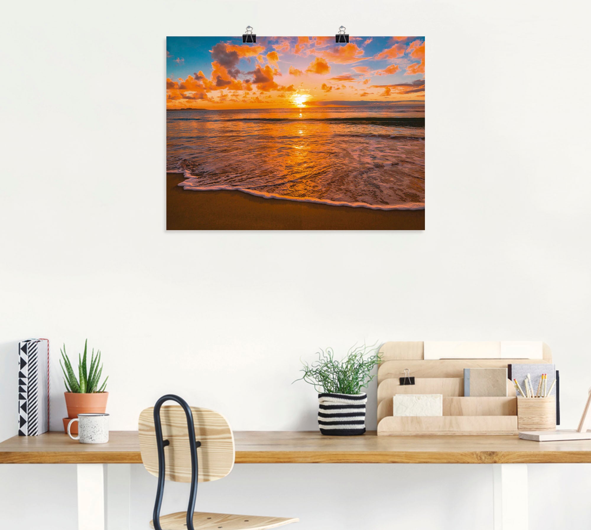 Artland Wandbild »Sonnenuntergang am Strand«, Sonnenaufgang & -untergang, (1  St.), als Leinwandbild, Wandaufkleber oder Poster in versch. Grössen kaufen