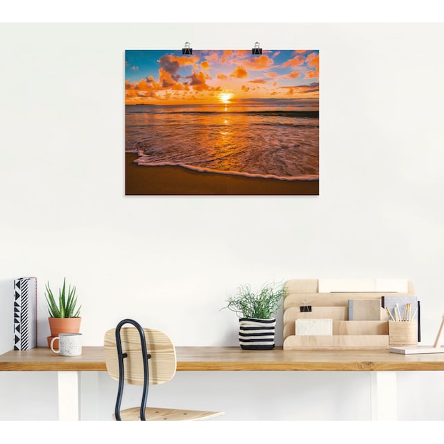 Wandaufkleber -untergang, als oder Grössen »Sonnenuntergang Poster am Wandbild Artland (1 in Strand«, St.), & versch. Leinwandbild, Sonnenaufgang kaufen