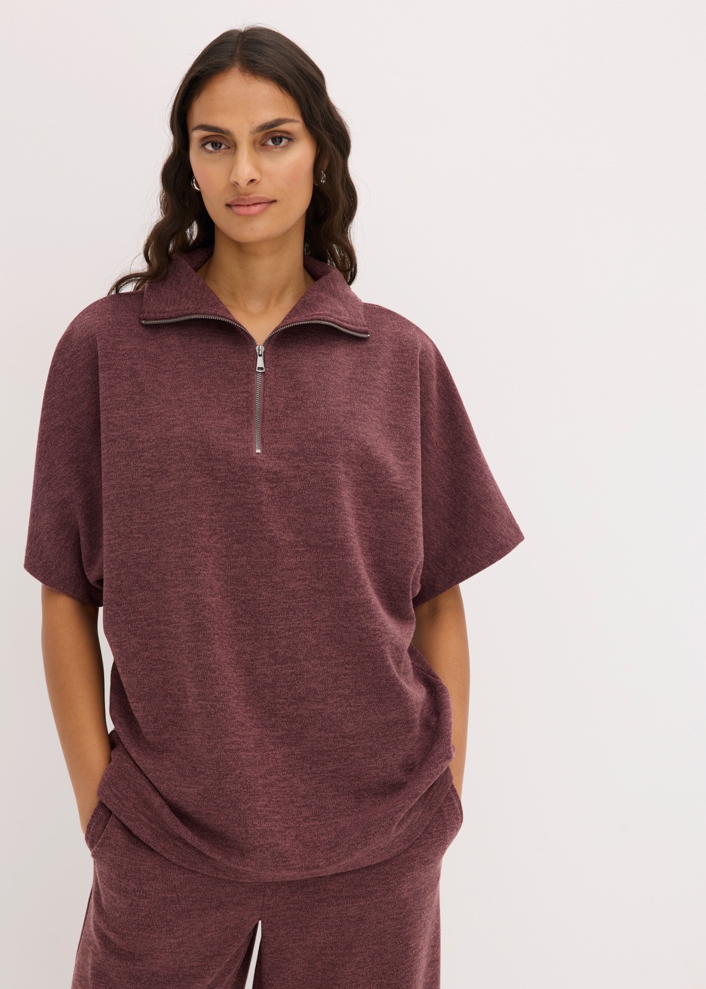 Image of bonprix Strickpullover oversize, mit Reissverschluss am Troyerkragen