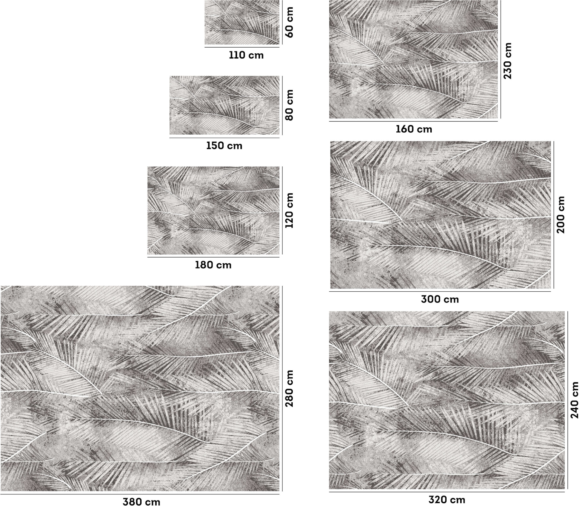 GOODproduct Teppich »Kiliv, modernes Blatt Design« rechteckig 9 mm Höhe mit besonders weichem Flor, Kurzflor,