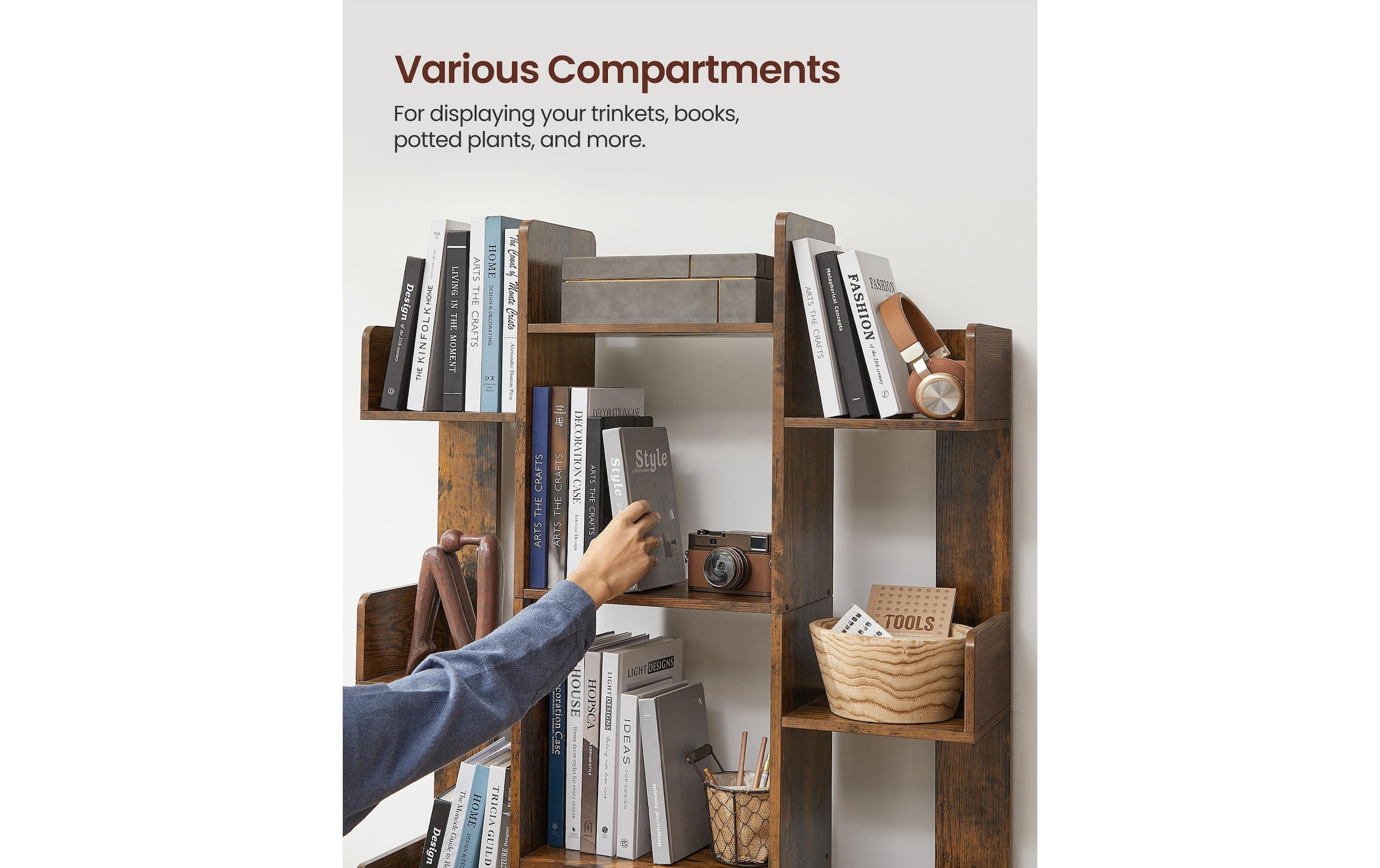 VASAGLE Regal »86 x 25 x 140 cm Braun«