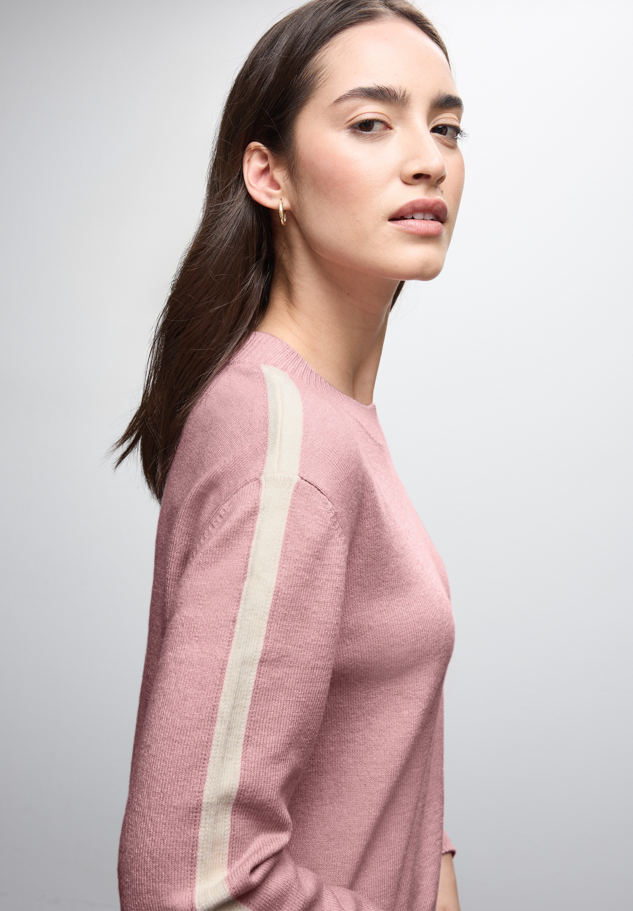 STREET ONE Pull à col rond mit Rippbündchen