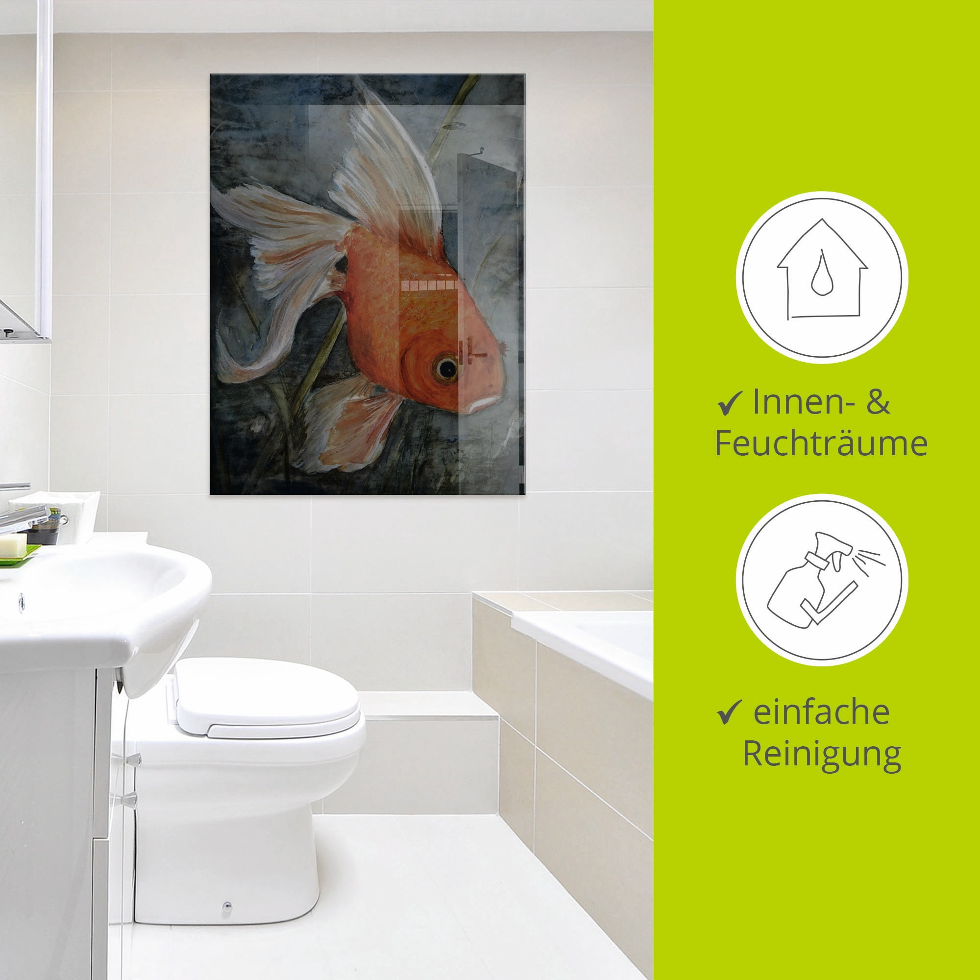 Artland Glasbild »Feng Shui - Goldfisch«, Wassertiere, (1 St.), in verschiedenen Grössen