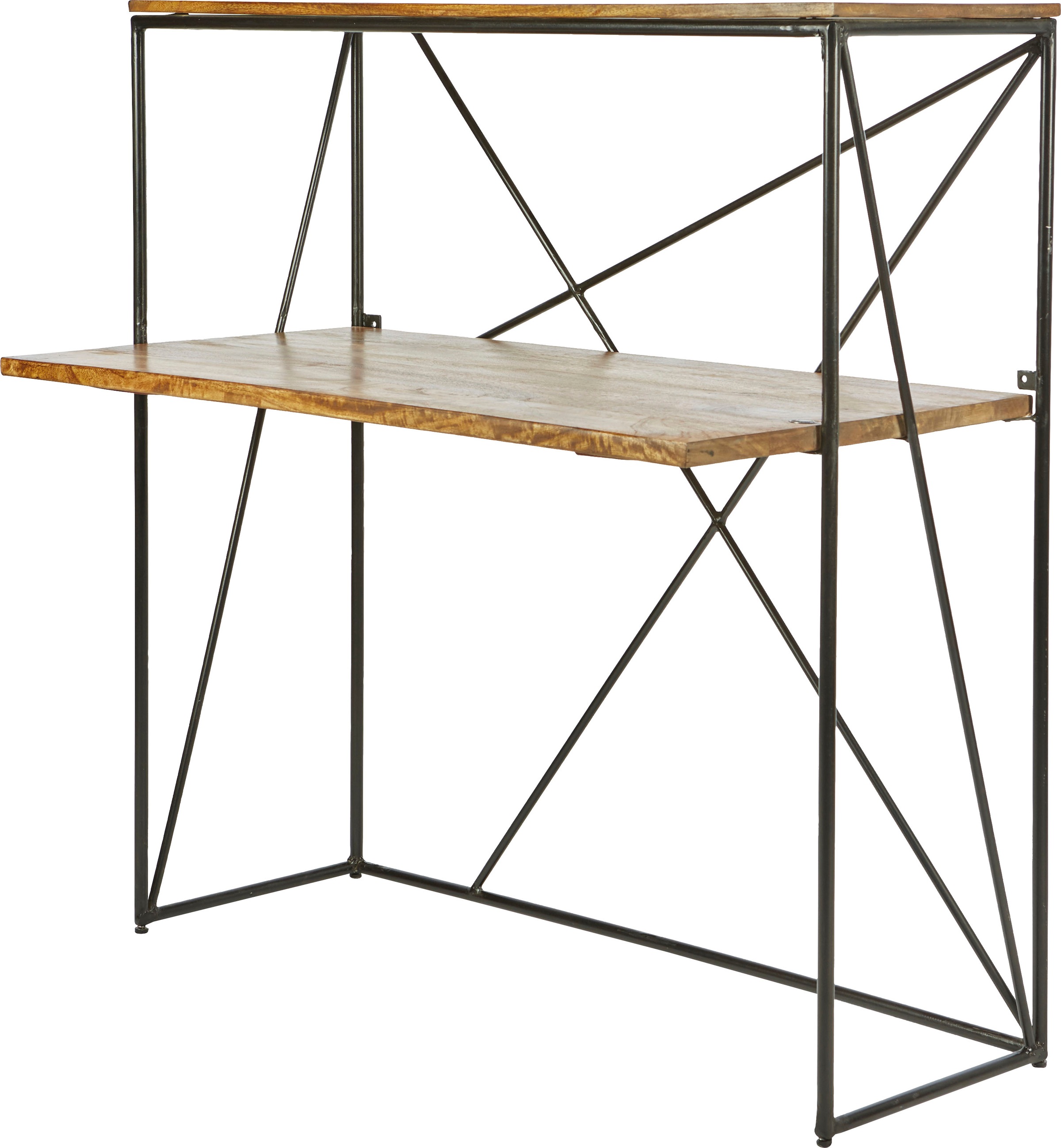 SIT Sekretär »T-NEST SHELF OFFICE LOW« mittelhohes, offenes Sekretärregal, aus Mangoholz und Metall