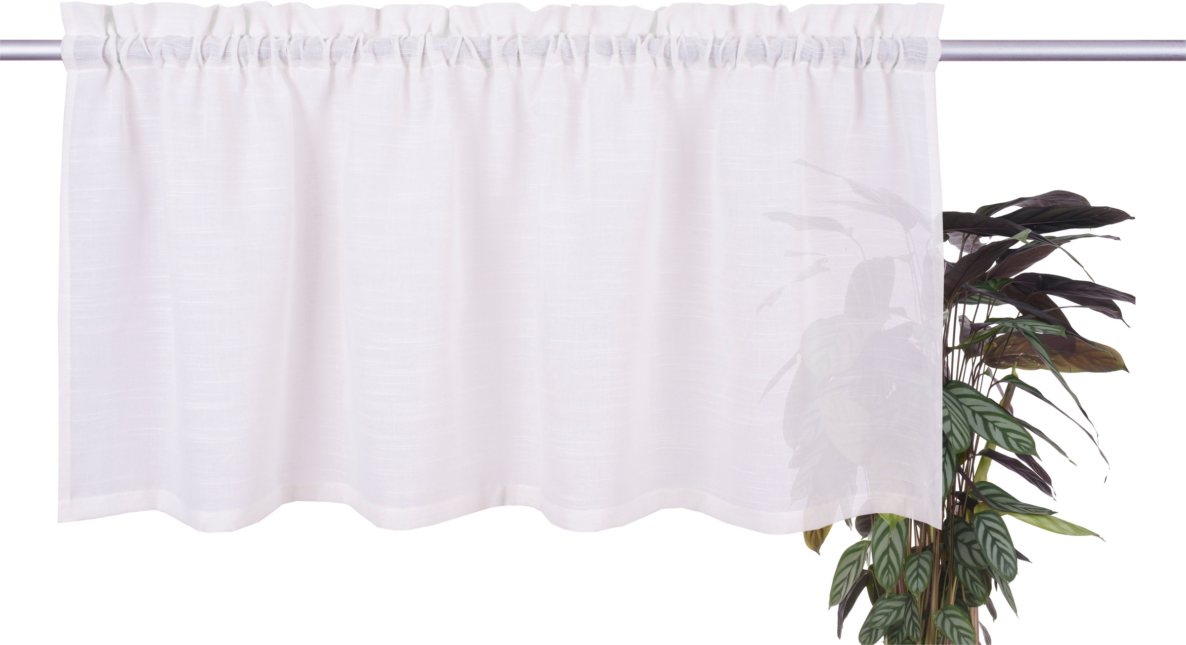 my home Scheibengardine »Louvelle« Stangendurchzug 1 Stk. tlg. Leinenoptik, Scheibengardine, modern, basic