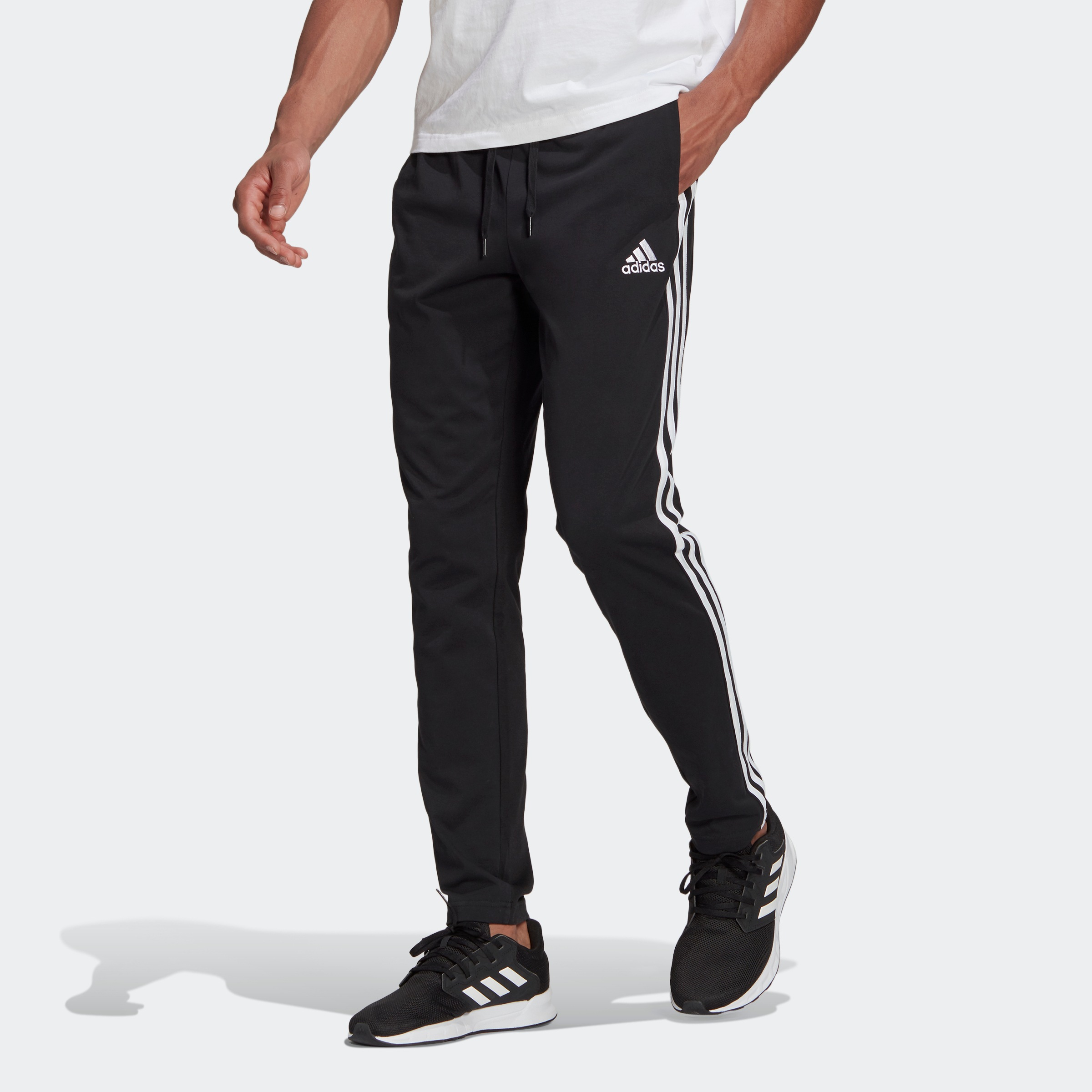 Image of adidas Performance Sporthose »ESSENTIALS SINGLE JERSEY TAPERED OPEN HEM 3-STREIFEN HOSE« bei Ackermann Versand Schweiz