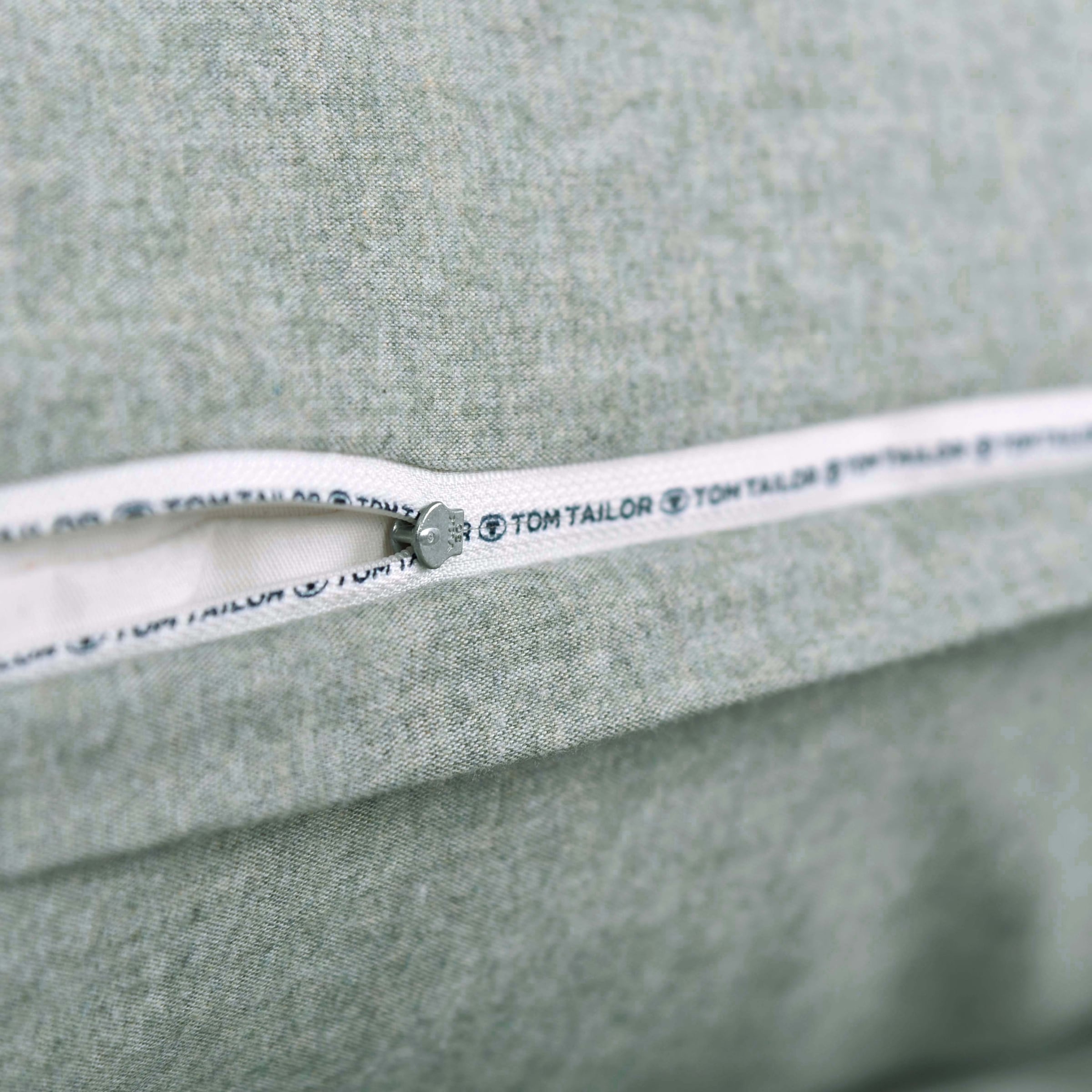 TOM TAILOR HOME Linge de lit »WOVEN MELANGE in Gr. 135x200cm oder 155x220cm« 2 cuis new bedroom, double couture sur l’oreiller, étiquette tissée