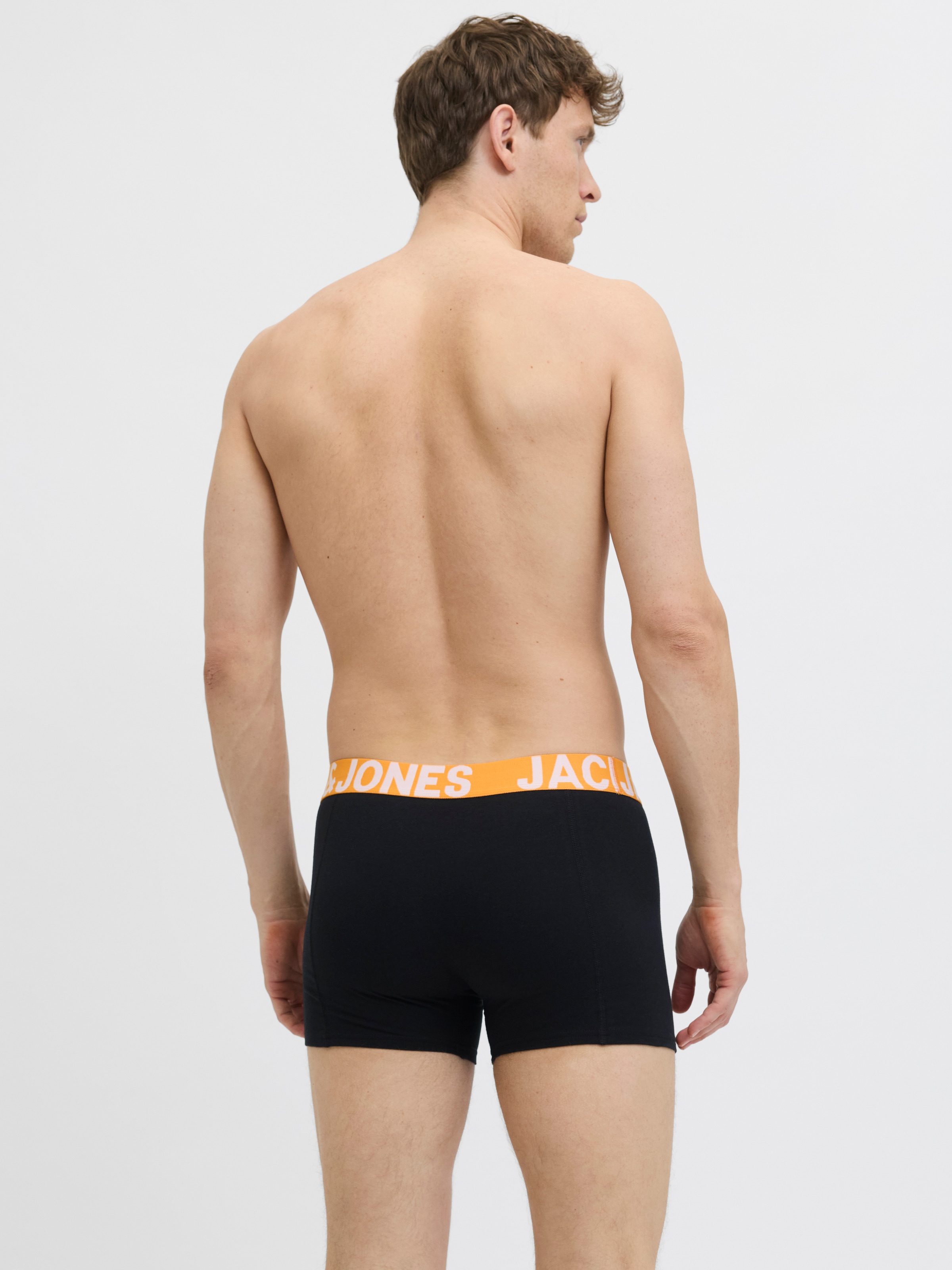 Jack & Jones Tronc »JACCONOR SOLID TRUNKS 3 PACK NOOS« Paquet, 3 cuis mélange de coton, ceinture élastique
