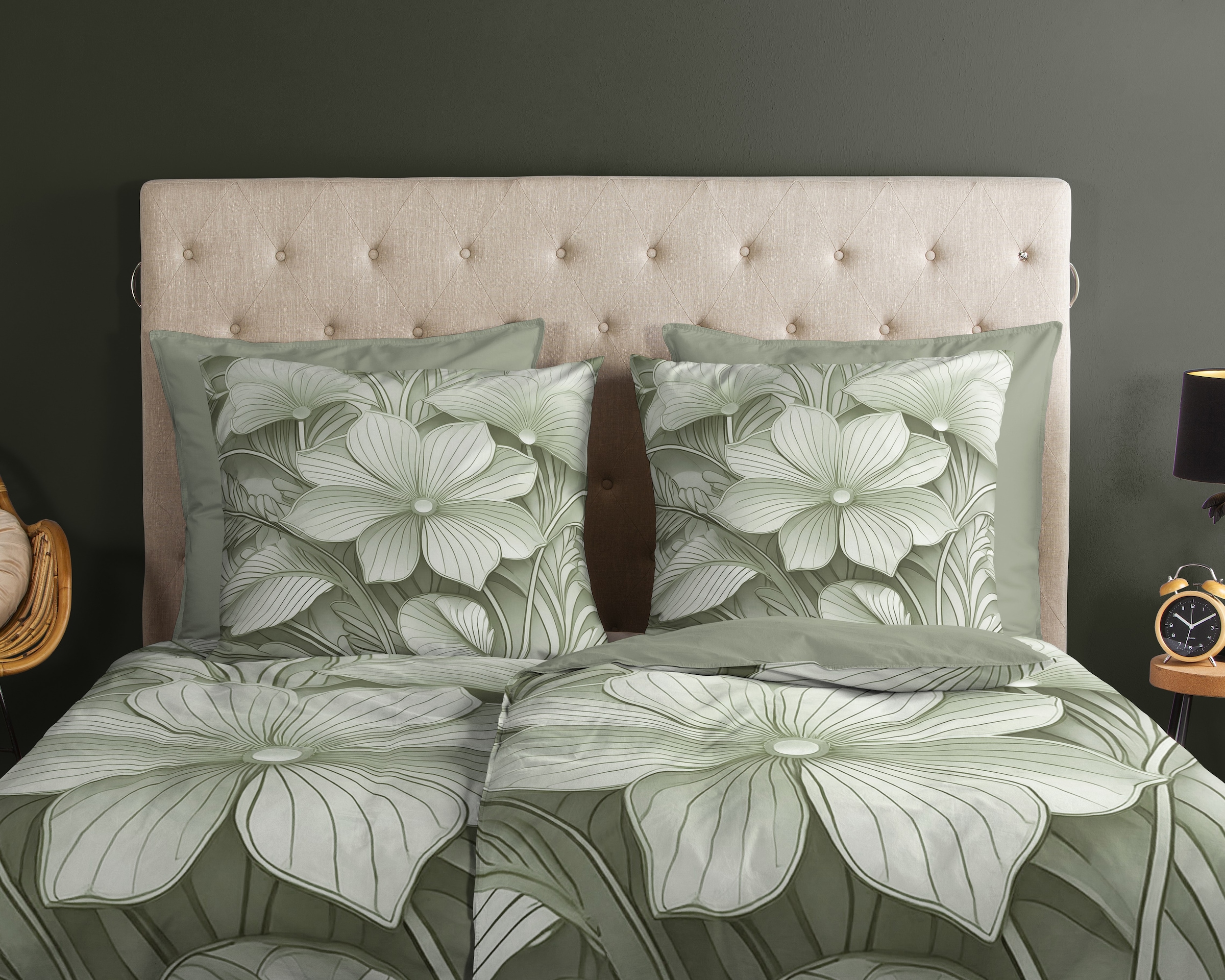 good morning Wendebettwäsche »Artdeco«, 100% Baumwolle, Renforcé, Reissverschluss, Wendeoptik, Blumen