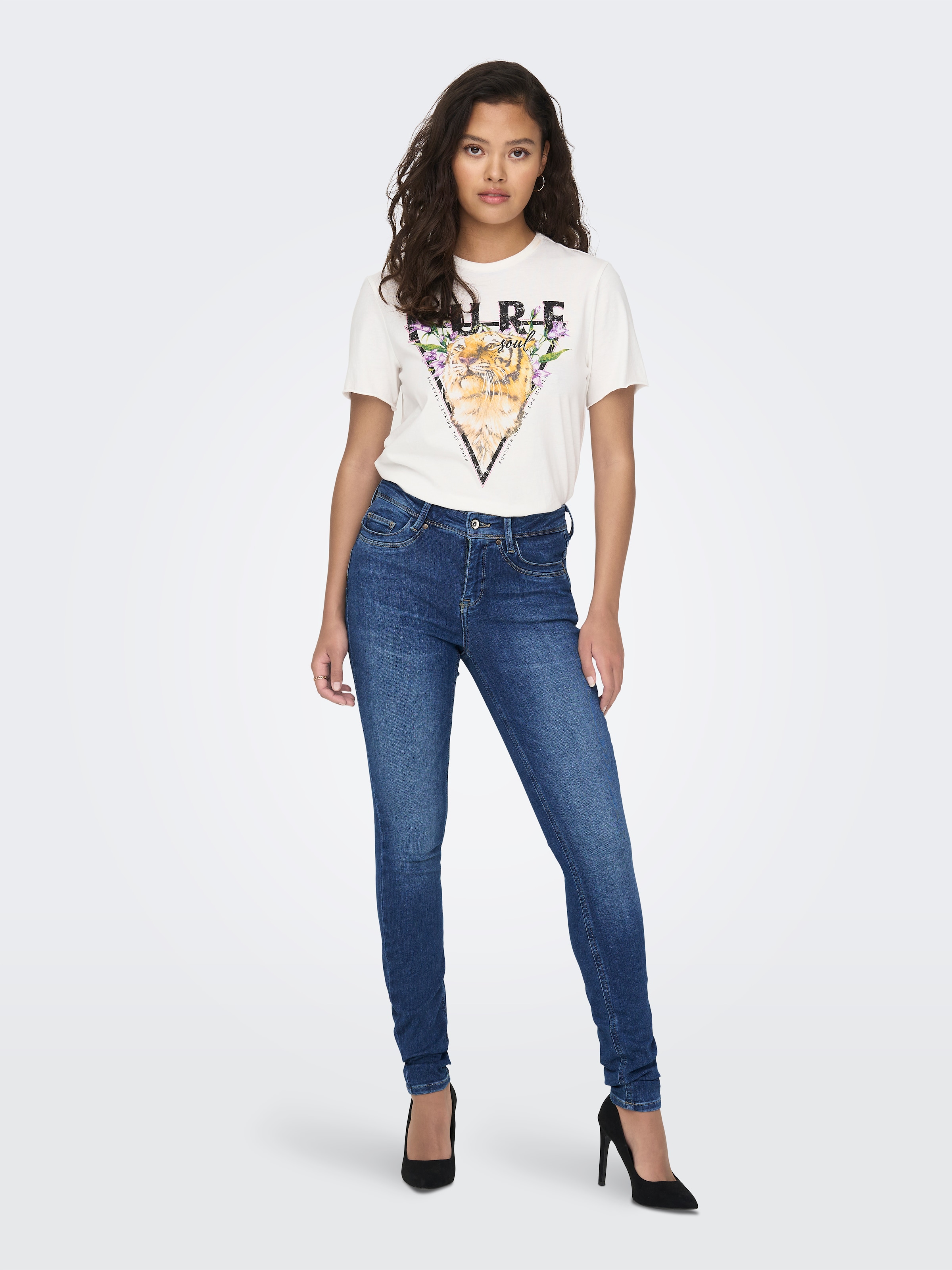 ONLY Jeans skinny »ONLBLUSH MID WAIST DB STICHT DNM«