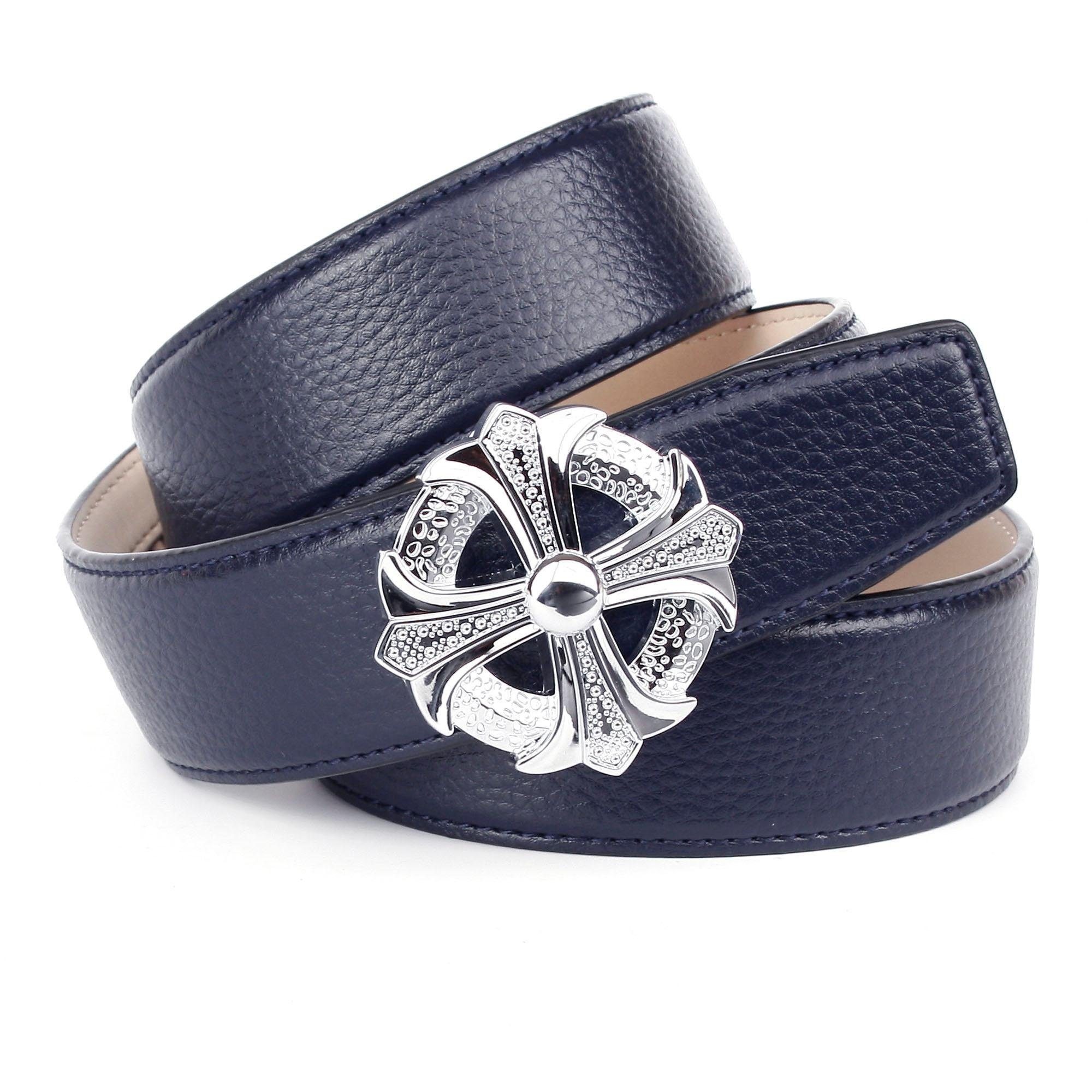 Image of Anthoni Crown Ledergürtel, mit silberfarbener Schliesse als stilisiertes Kreuz bei Ackermann Versand Schweiz