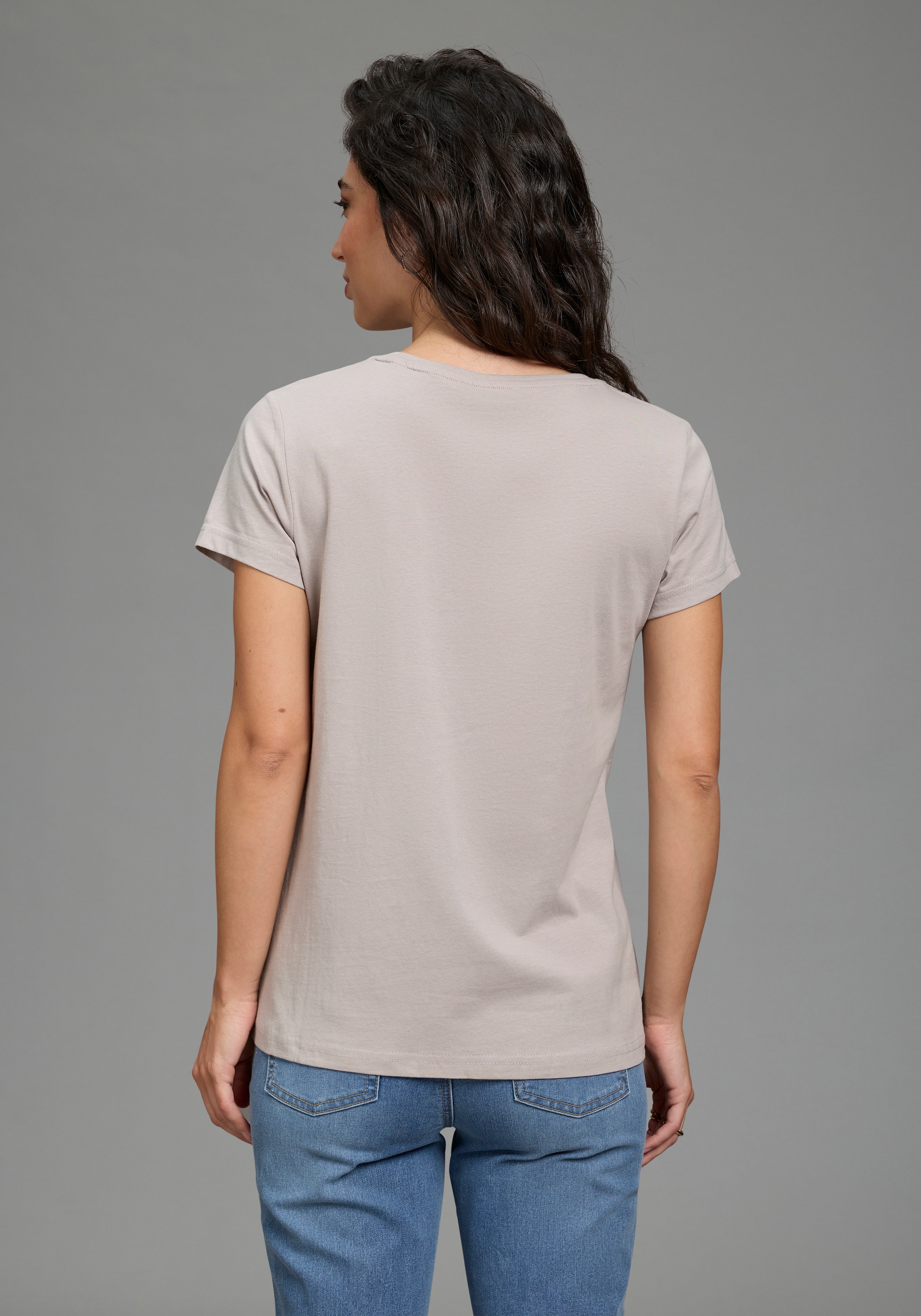 H.I.S T-shirt imprimé, pour les loisirs, en coton