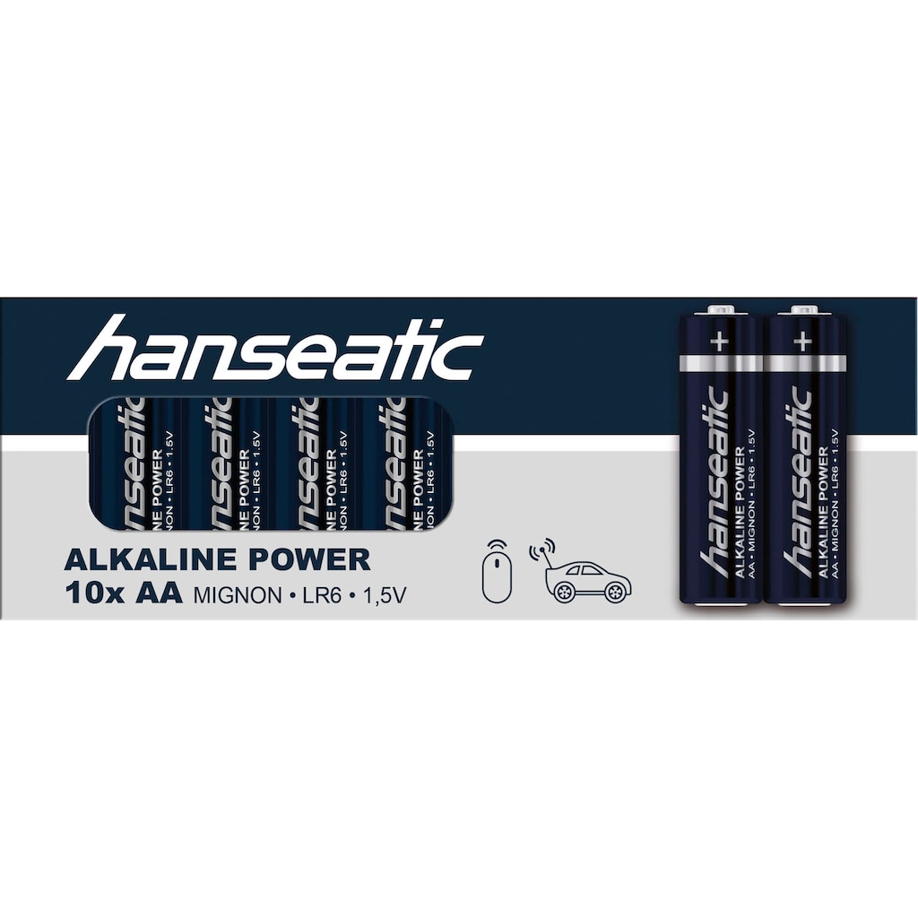 Hanseatic Batterie »20er Pack Alkaline Power, AA Mignon«, LR06, (Packung, 20 St.)