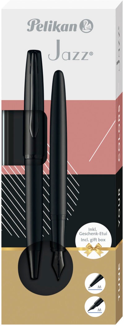 carbon Pelikan Elegance, bestellen Noble mit Füllhalter Kugelschreiber schwarz«, versandkostenfrei »Jazz® Modische (Set),