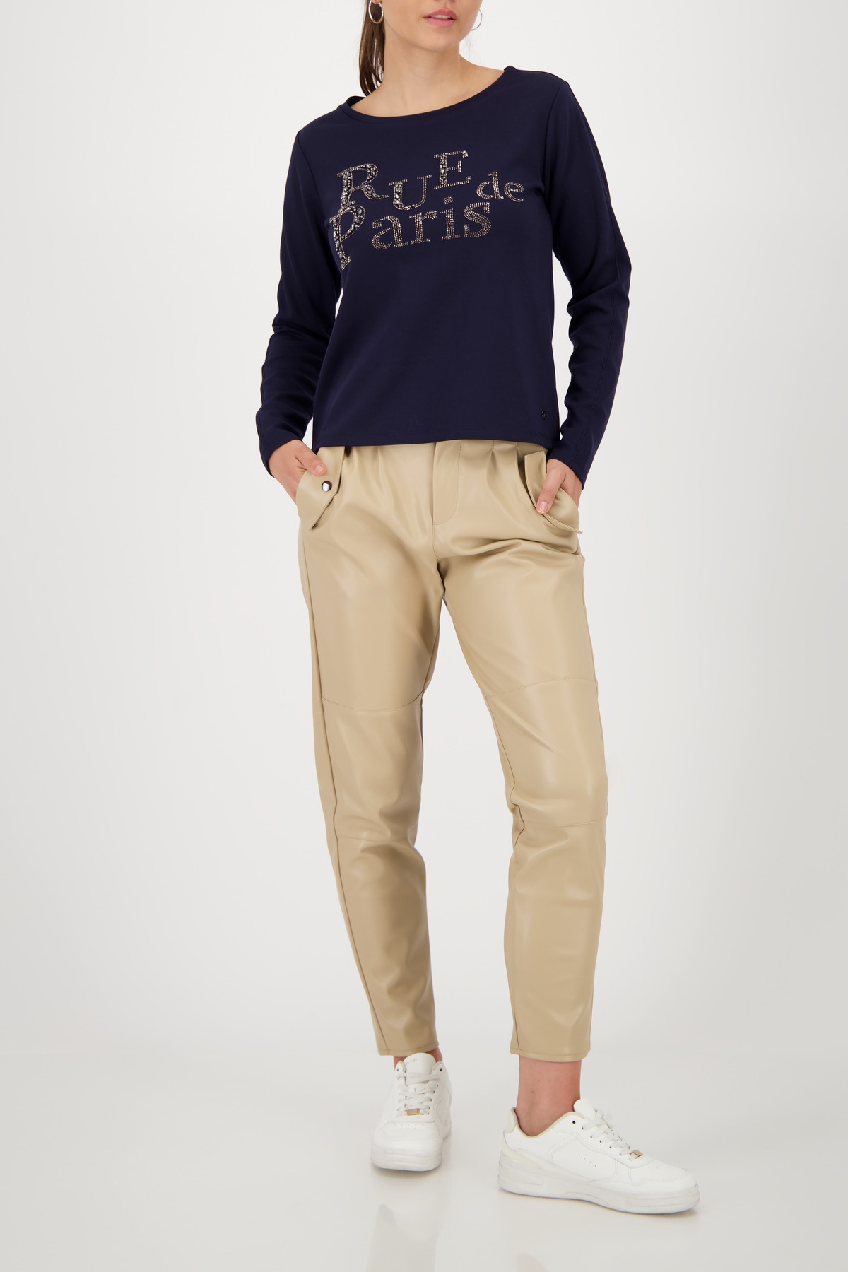 Monari Sweatshirt »Sweatshirt Schmuckschrift« Regular fit mit Rundhalsausschnitt