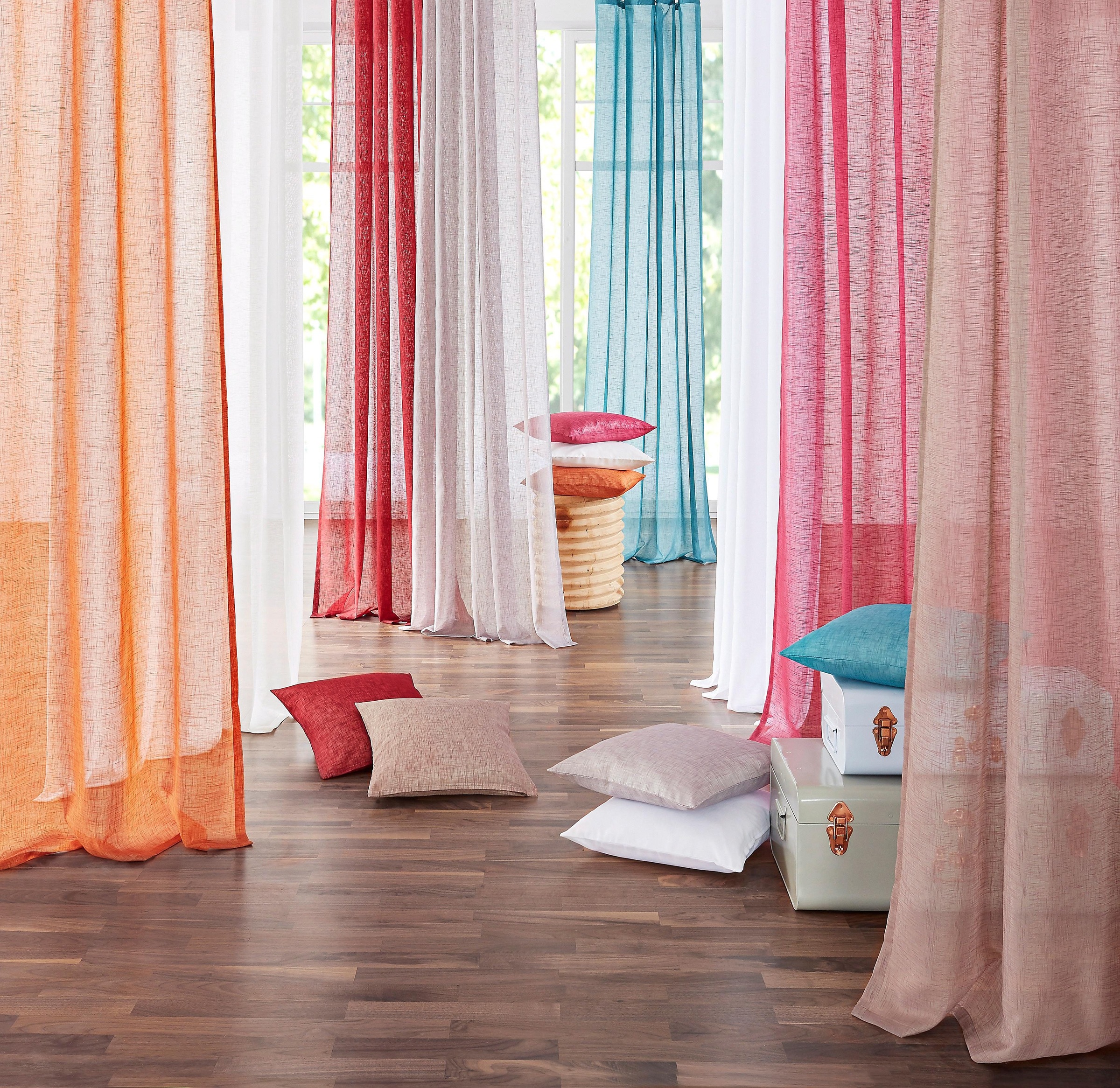 Image of GOODproduct Gardine "REGINA" Kräuselband 2 Stk. tlg. Vorhang, Fertiggardine, 2-er Set, transparent, modern