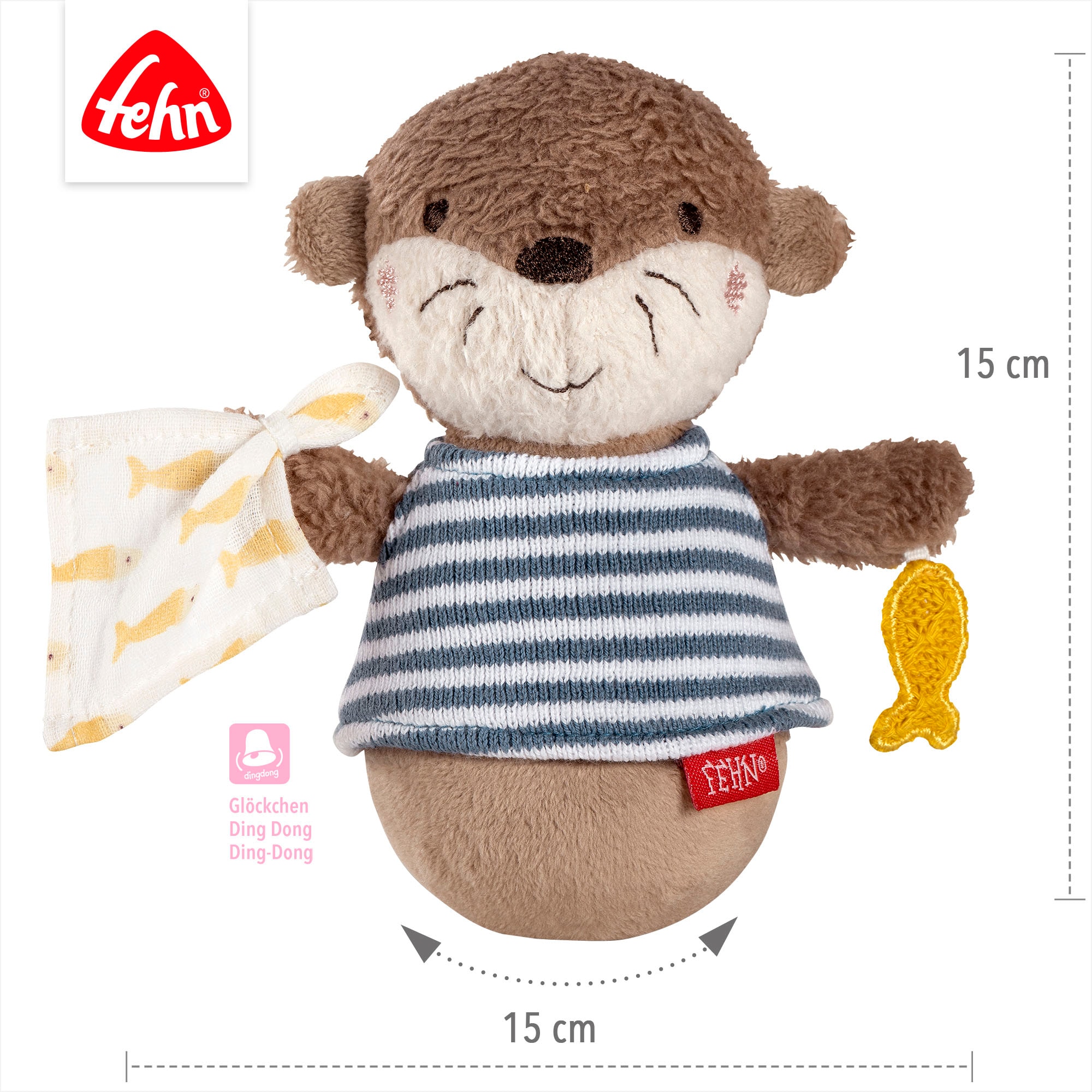 Fehn Jouet de préhension »Otter Theo, Mini-Stehauf Otter«