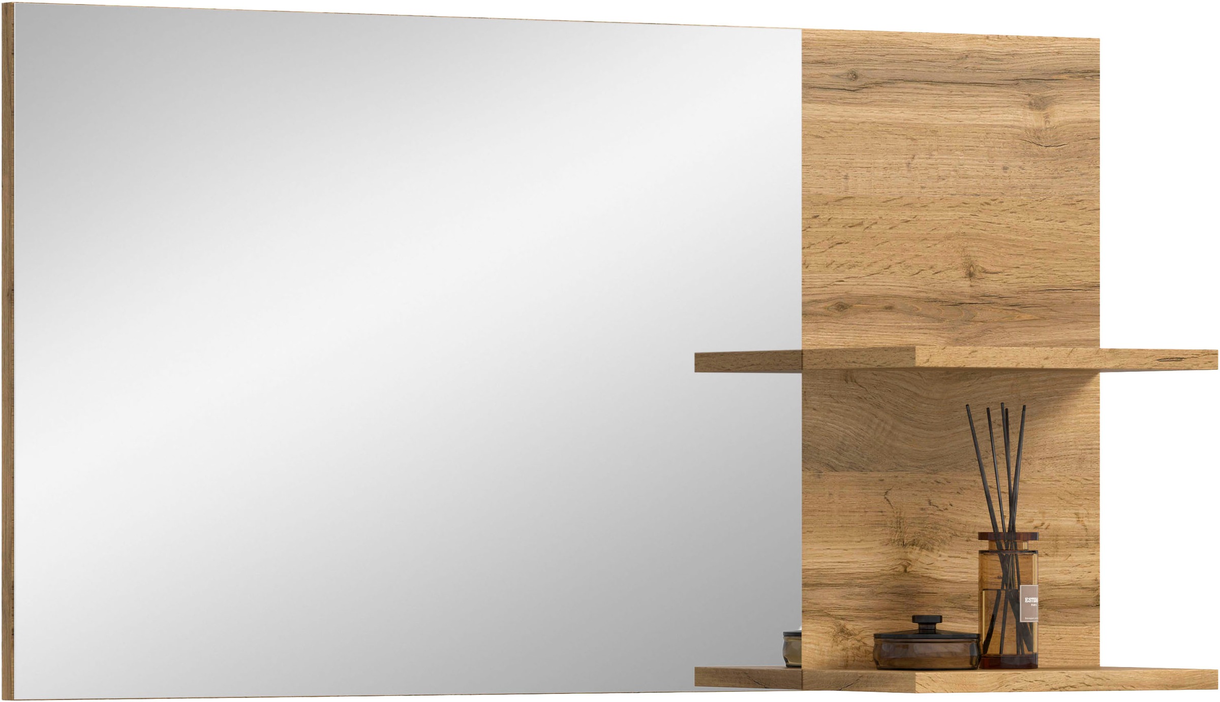 Image of GOODproduct Spiegel "MAMBO II, Breite 99cm, 2 Ablageböden, grosse Spiegelfläche" Garderobenspiegel, Flur, Diele, Spiegel mit Ablage, Spiegelpaneel