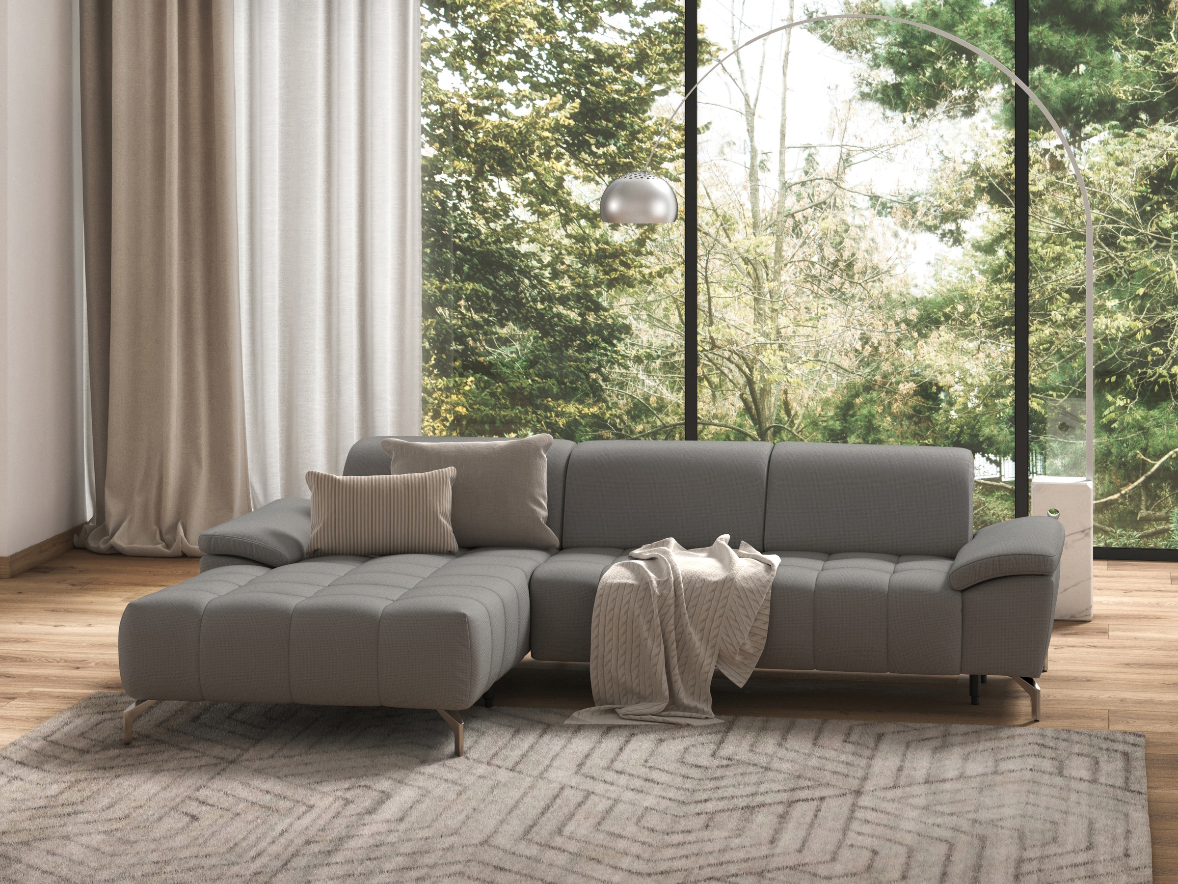 sit&more Ecksofa »Cool L-Form«, wahlweise mit Kopfteilverstellung und Vorziehsitz, motorisch