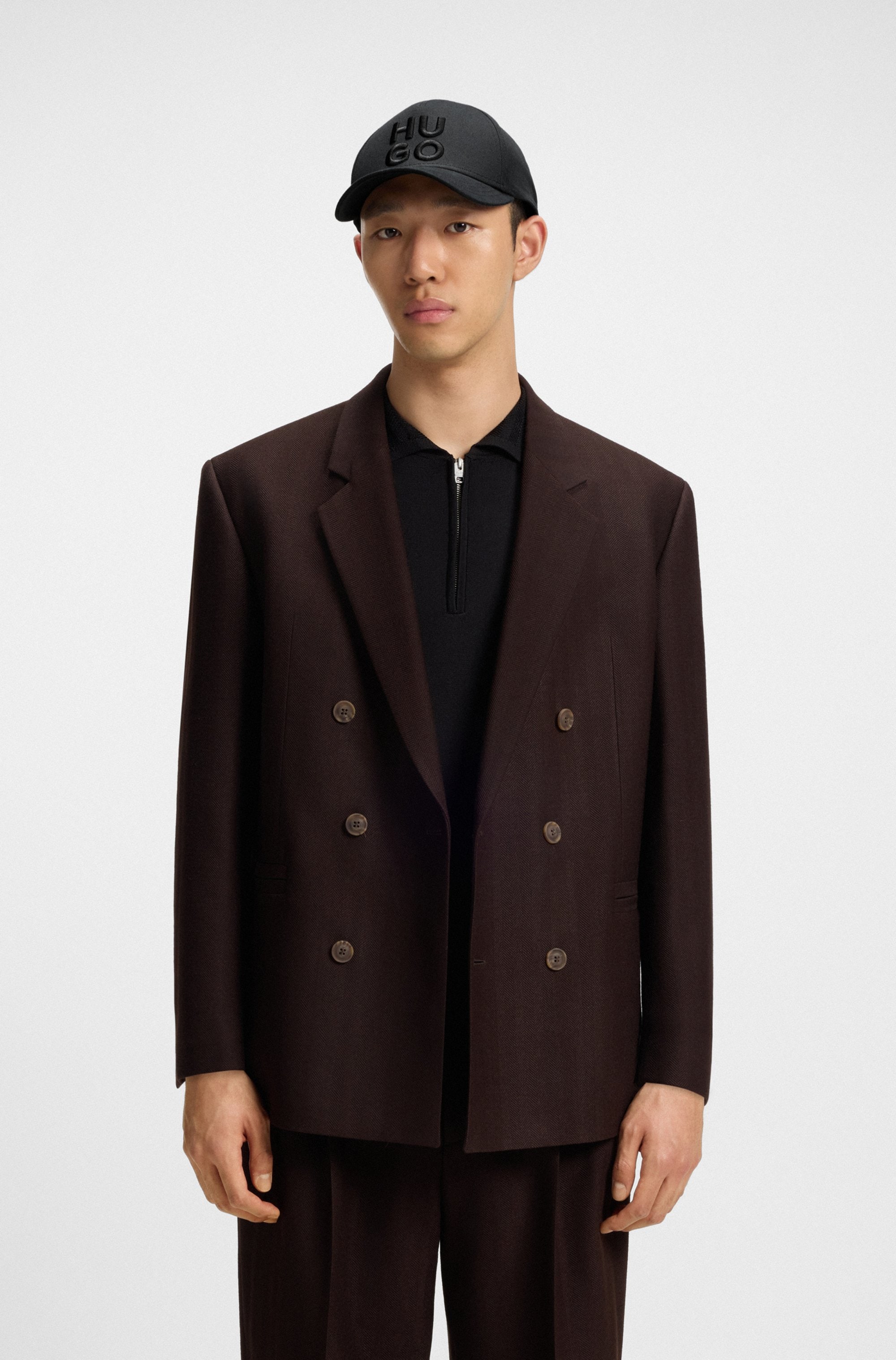 HUGO Casquette ajustée »Jude-Stacked« mit 3D Logostickerei, verstellbarer Verschluss, unisex