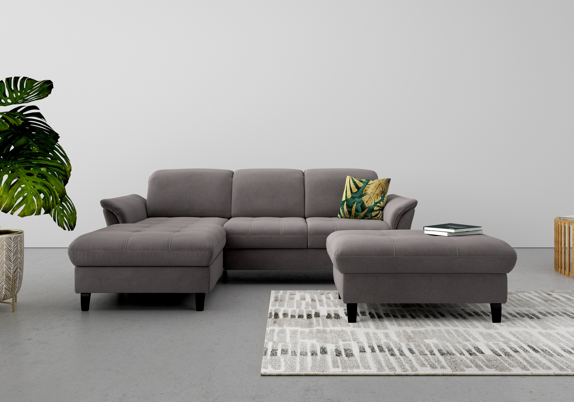 sit&more Ecksofa »Maggiore L-Form«, wahlweise mit Kopfteilverstellung, Bettfunktion und Bettkasten