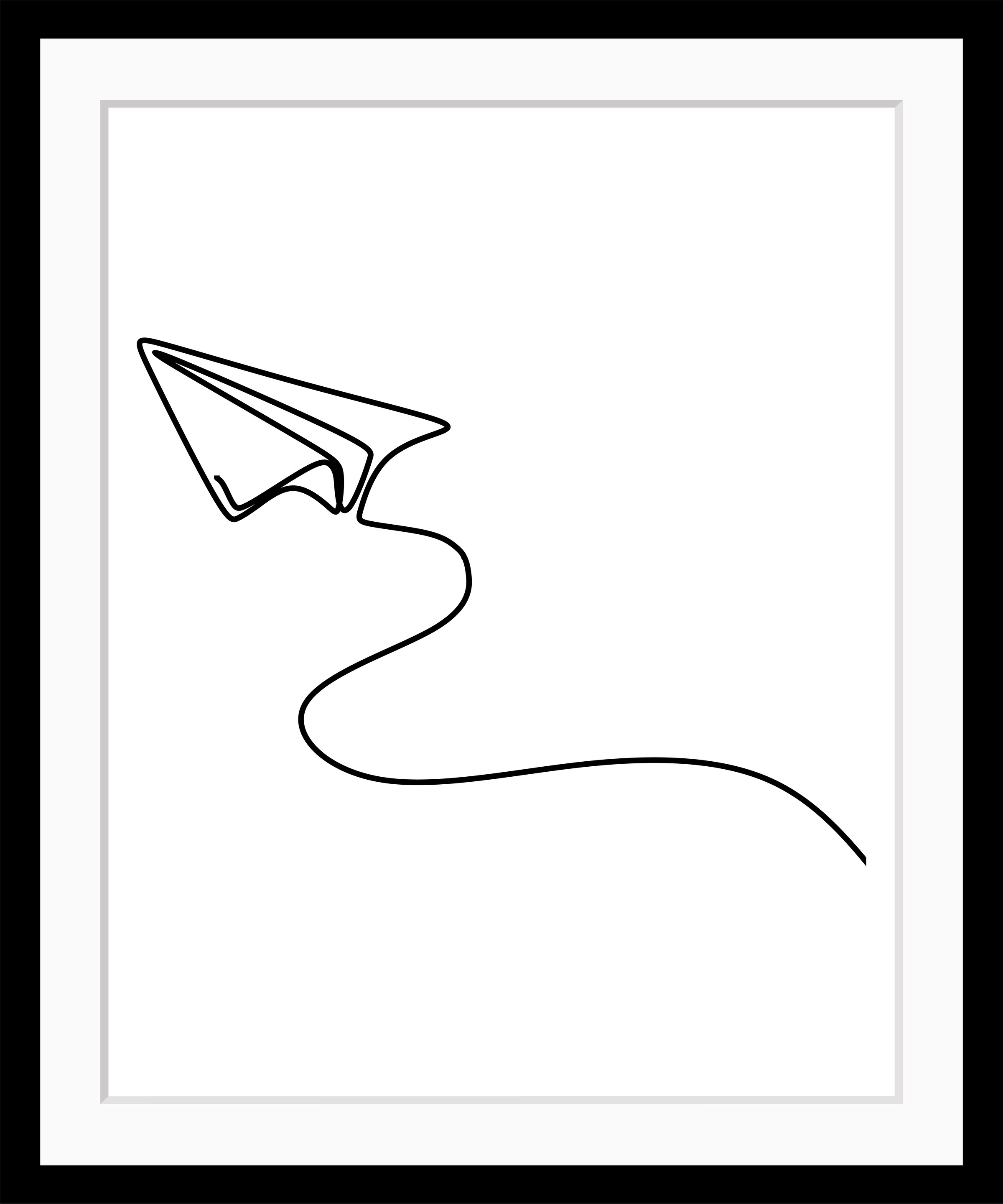 Image of queence Bild "Papier Flugzeug" Flugzeuge Kunst Schwarz-Weiss HD Premium Poster-Druck inkl. Holzrahmen