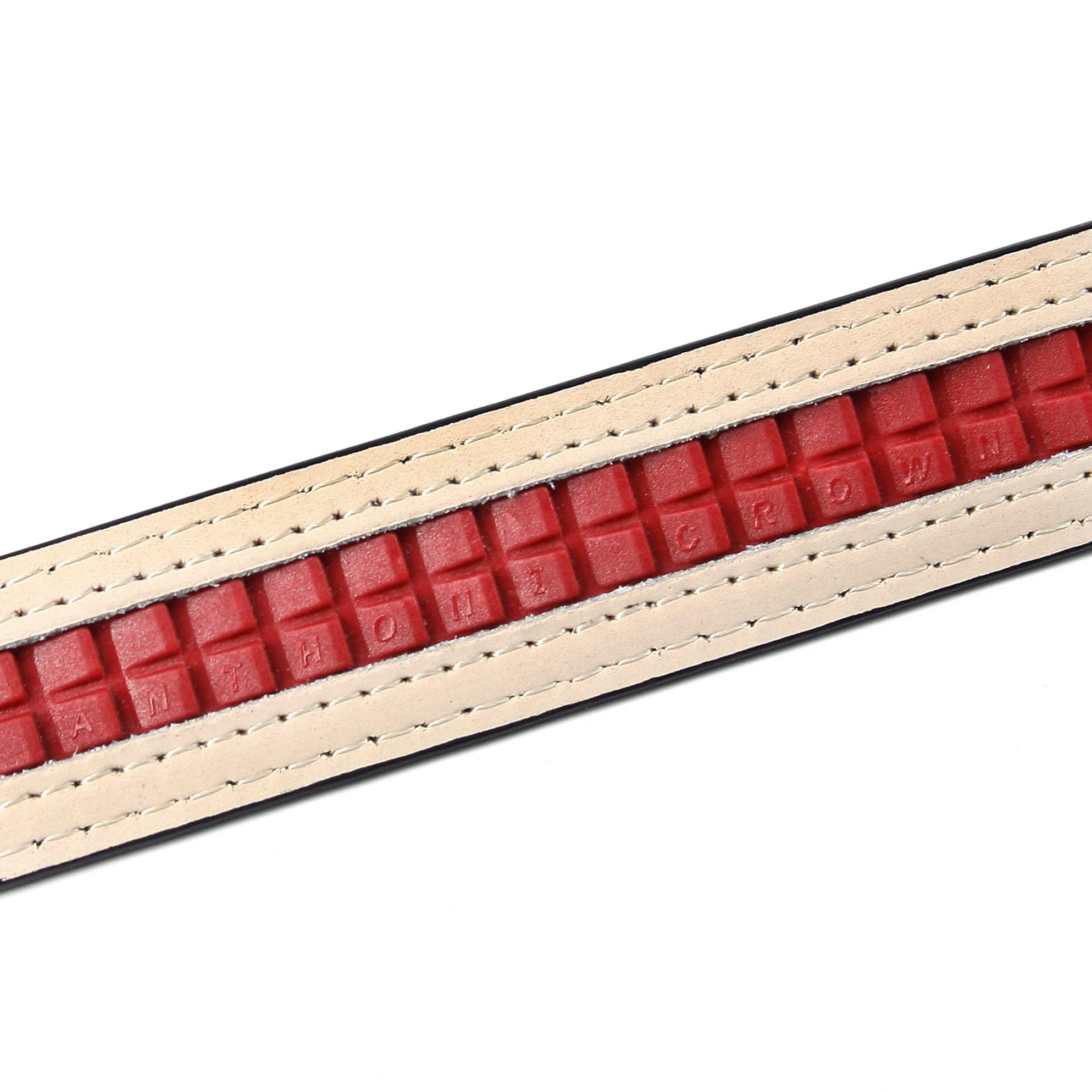 Anthoni Crown Ledergürtel stilvoll in beige mit silberfarbener Schliesse