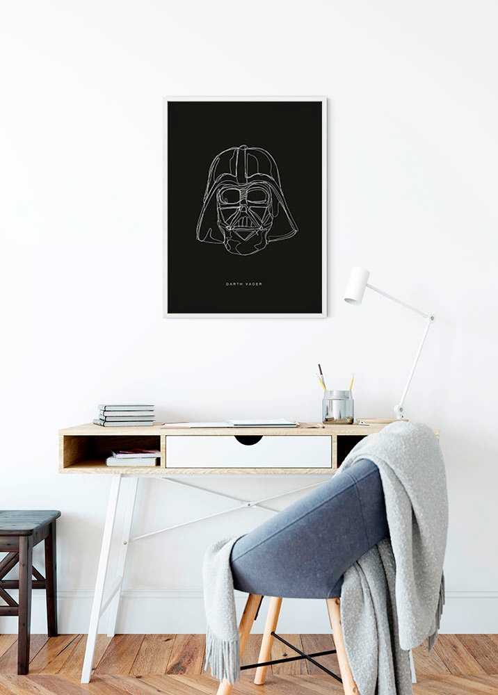 Komar Image »Star Wars Lines Dark Side Vader« Star Wars 1 cuis tlg. tableau mural décoratif pour chambre d'enfant - sans cadre