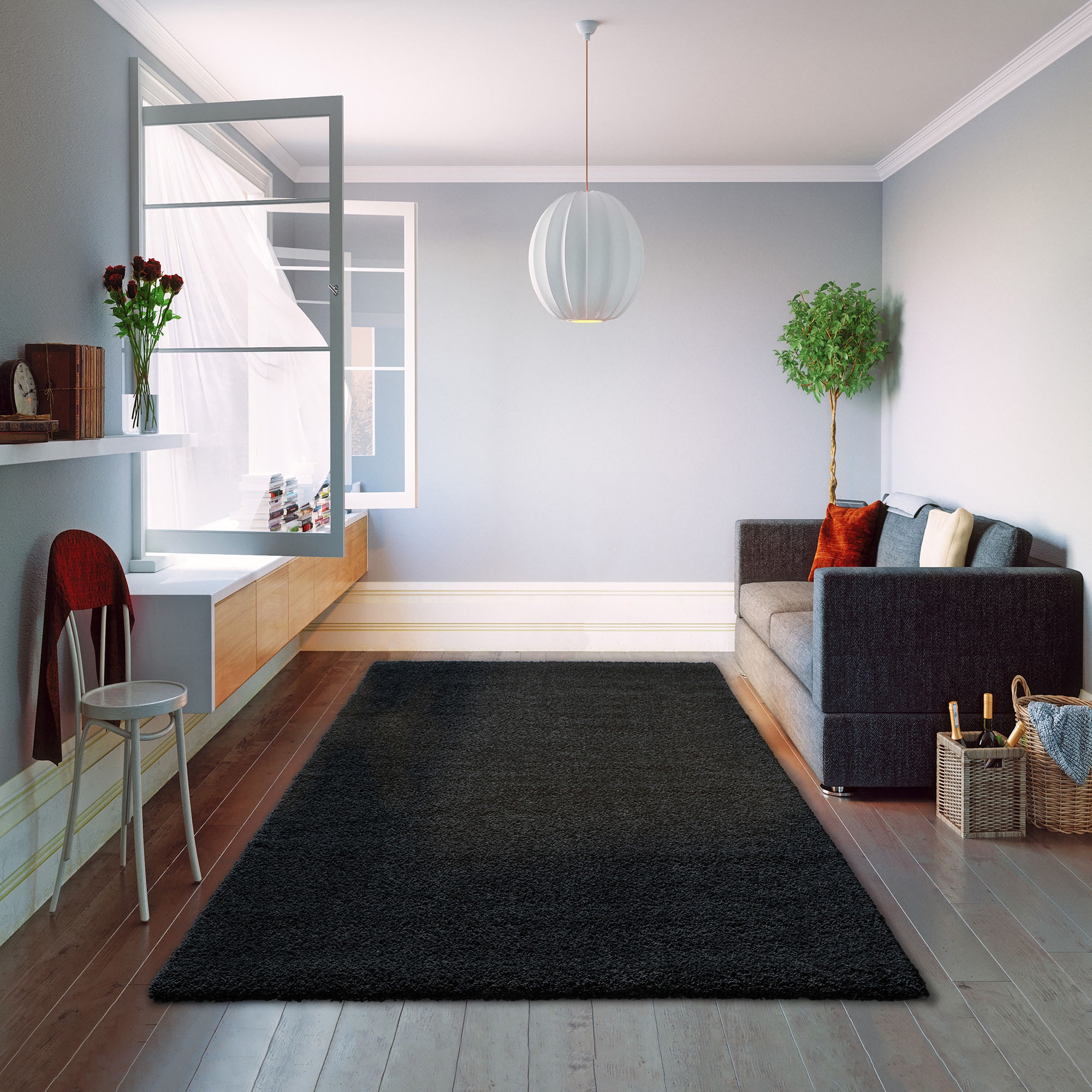 my home Hochflor-Teppich »Vince«, rechteckig, 31 mm Höhe, besonders weich durch Mikrofaser, extra flauschig