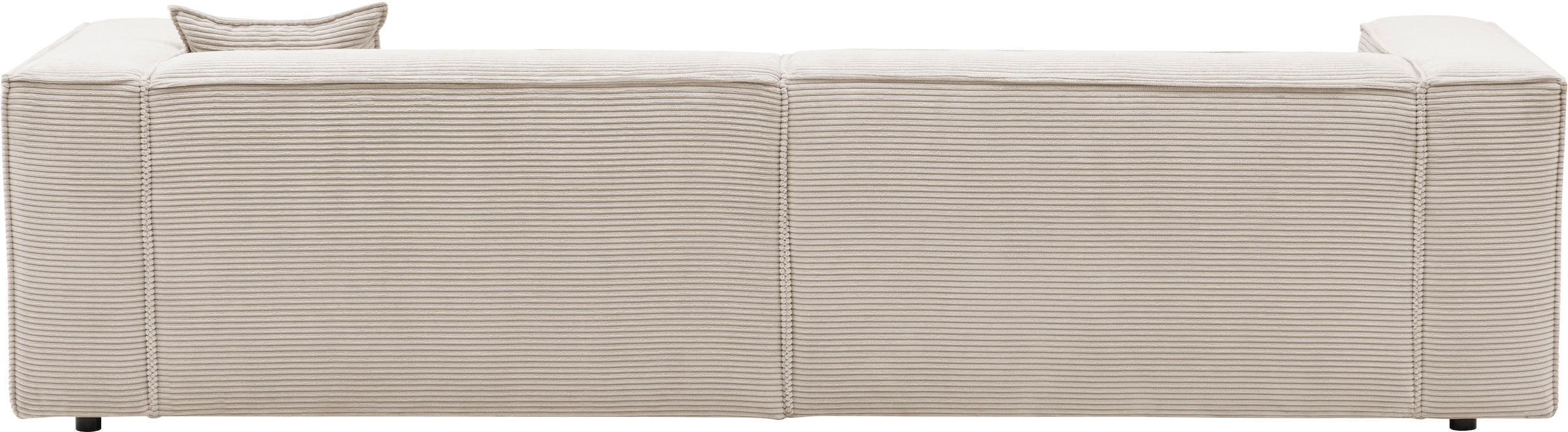 LeGer Home by Lena Gercke 3-Sitzer »PIARA, Couch mit Kedernaht, Sofa in Cord oder Leinenoptik«, schwarze Füsse, bequemer Sitzkomfort