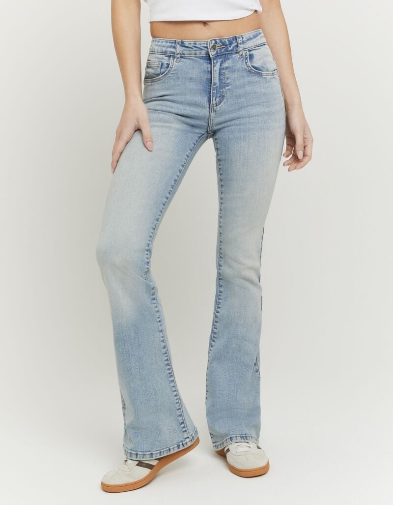 Image of Tally Weijl Bootcut-Jeans "SPADEELETRA2" Baumwollmischung, Mid Waist mit Flare Beinverlauf und Push up Effekt