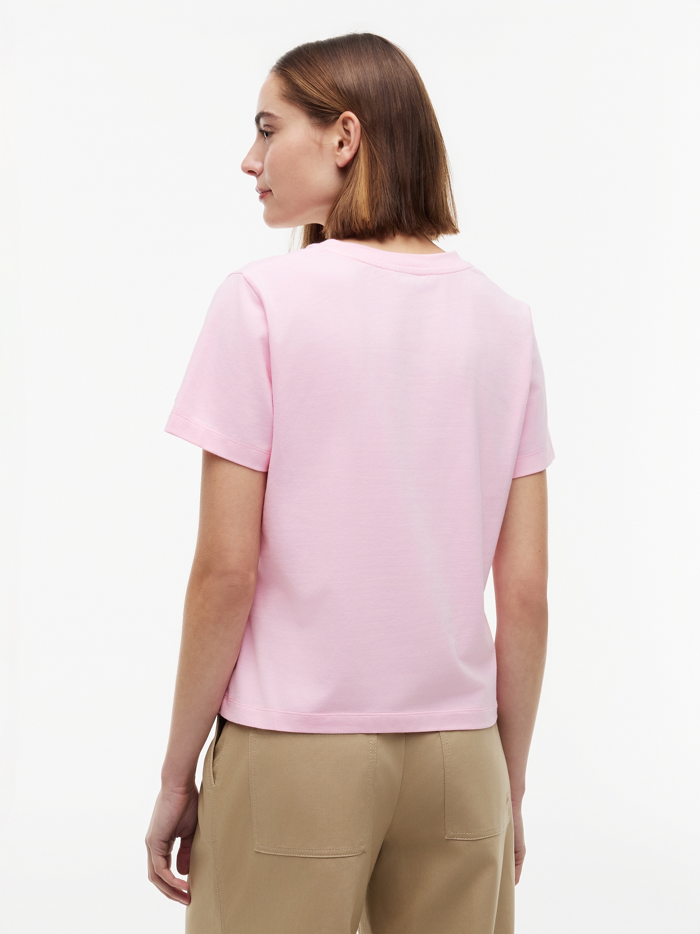 Tommy Hilfiger T-shirt à manches courtes »TH SCRIPT REG C-NK SS TEE« mélange coton, coupe régulière