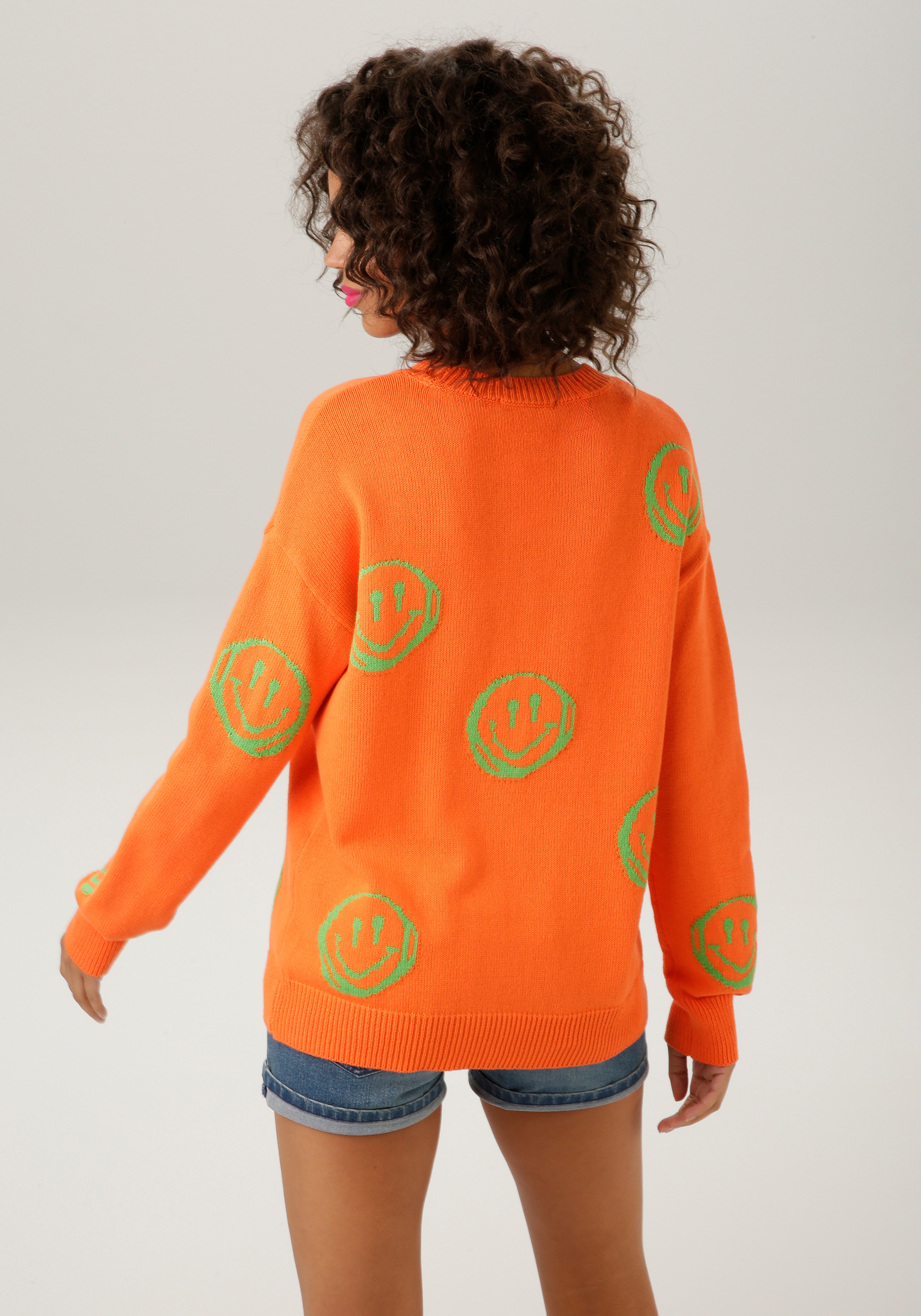 Aniston CASUAL Strickpullover, mit eingestrickten Smileys