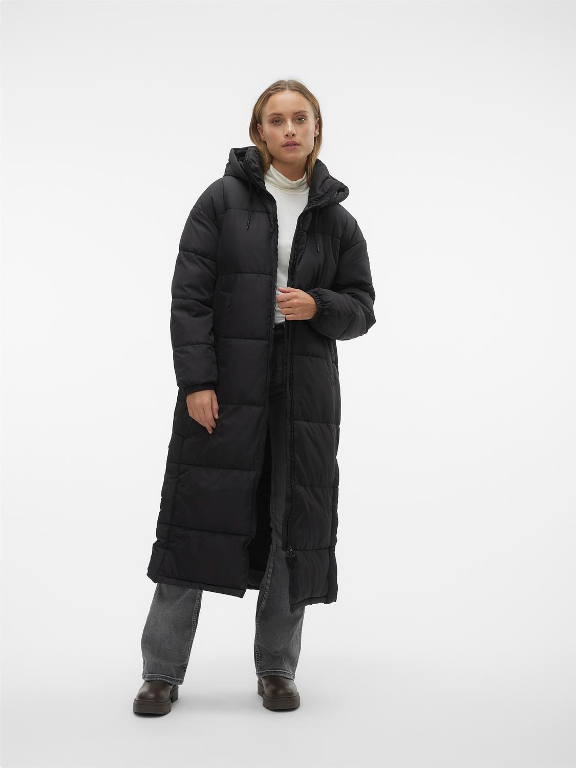 Image of Vero Moda Steppmantel "VMKLEA LONG COAT NOOS" Steppqualität, Kunstfaser, Kapuze mit Kordelzug