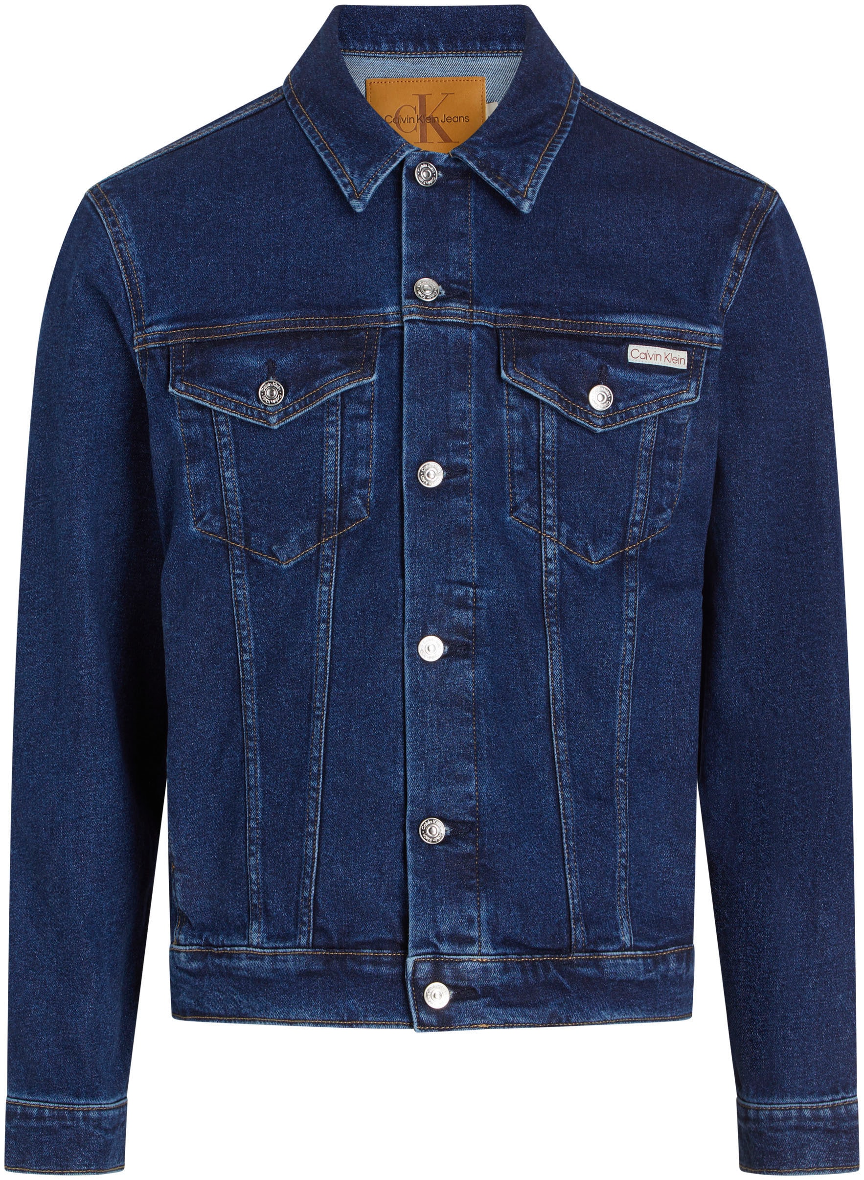 Calvin Klein Jeans Jeansjacke »SLIM DENIM JACKET«, Brusttaschen, Logodruck