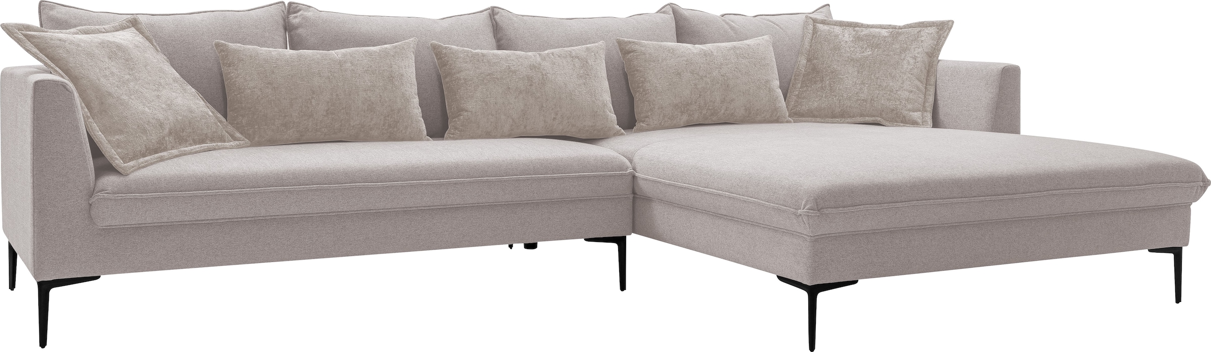 exxpo - sofa fashion Ecksofa »Piazza, elegant und edel, Designsofa mit tollem Sitzkomfort,«, (2 St.), Longchair Ecke in hochwertiger Verarbeitung, Stellmasse 321x187cm