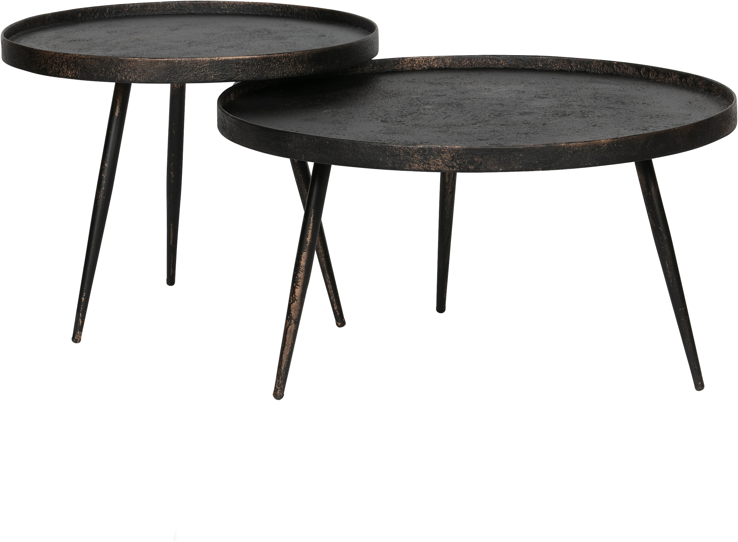 WOOOD Beistelltisch »Bounds mit Multiplex-Zinkbeschichtung und Metallbeinen Ø 58 x H 44 cm« 4 cm Randerhöhung, Tragkraft 20 kg, Metallbeine Höhe 40 cm