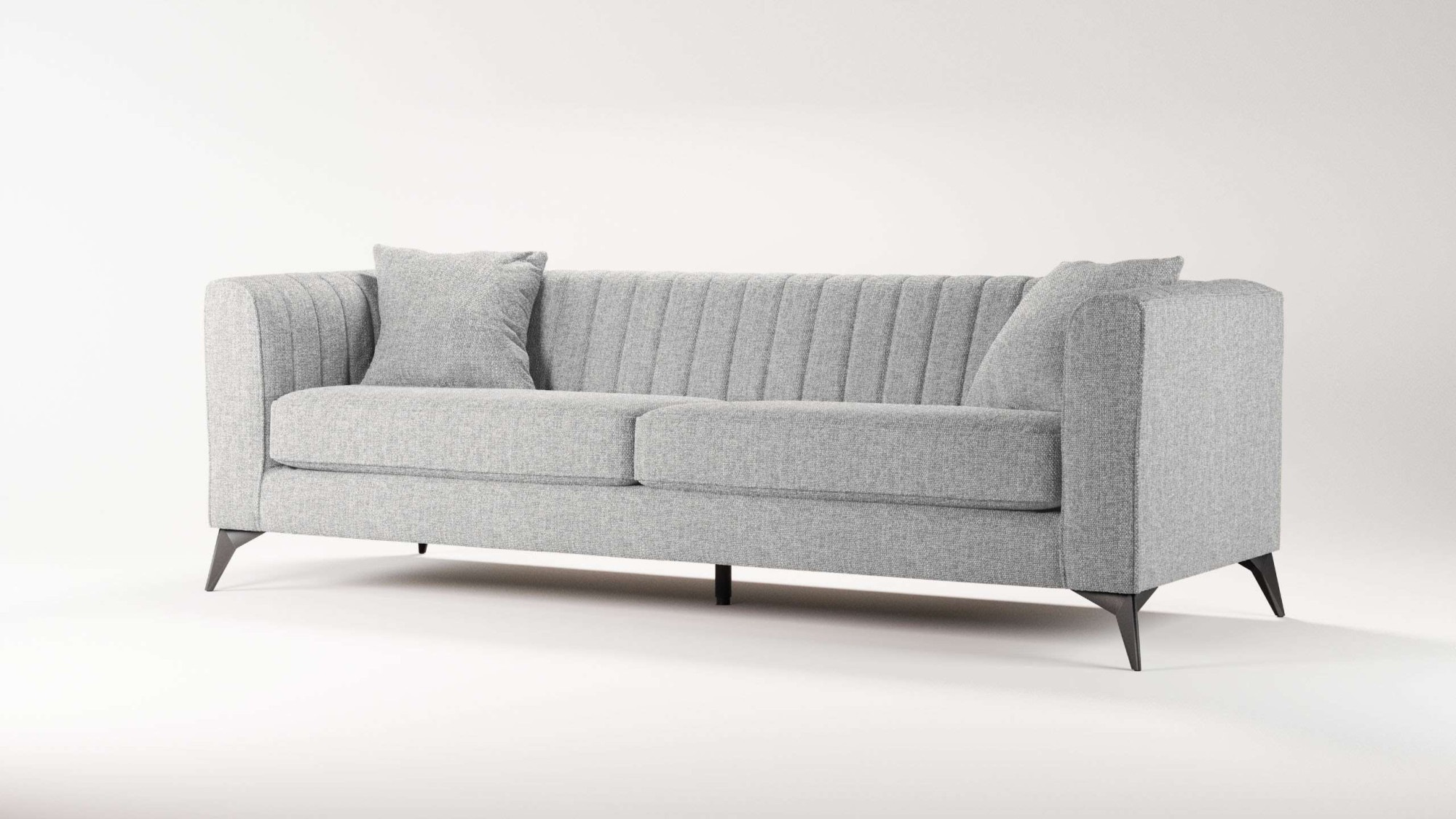 Places of Style 4-Sitzer »MATTHEW elegantes Designsofa, Masse B/T/H: 231/86/74 cm«, XXL, Steppung im Rücken, lose Sitzkissen, incl 2. Zierkissen