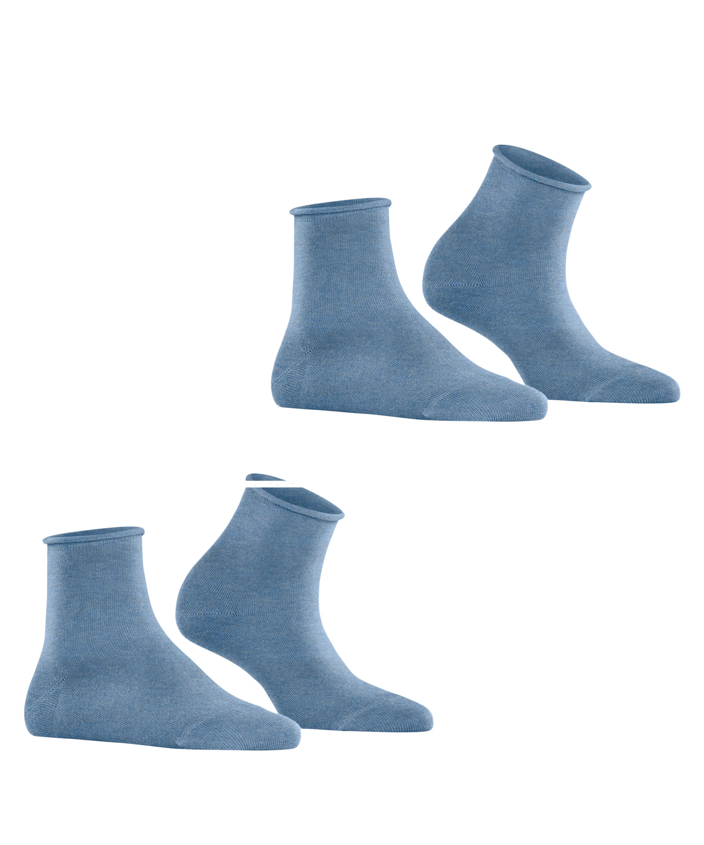 Esprit Chaussettes courtes »Basic Pure« 2 paires,  design basique uni, bord roulotté