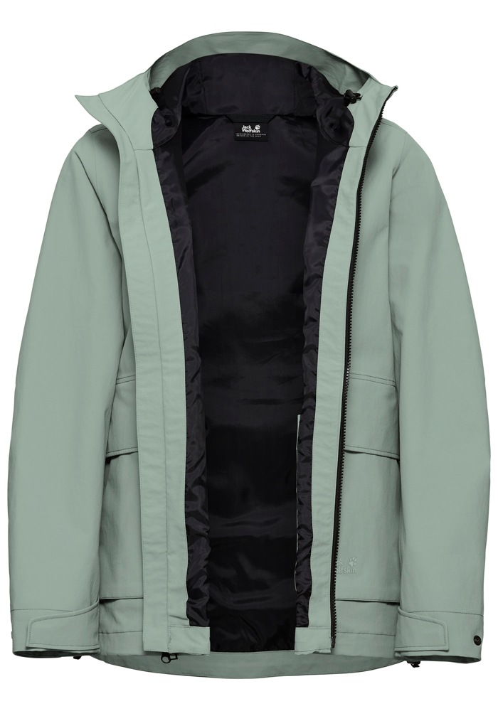 Jack Wolfskin Veste fonctionnelle »NABUR 2L JKT W« mit Kapuze wasserdicht, atmungsaktiv, Übergangsjacke, aufgesetzte Cargotaschen