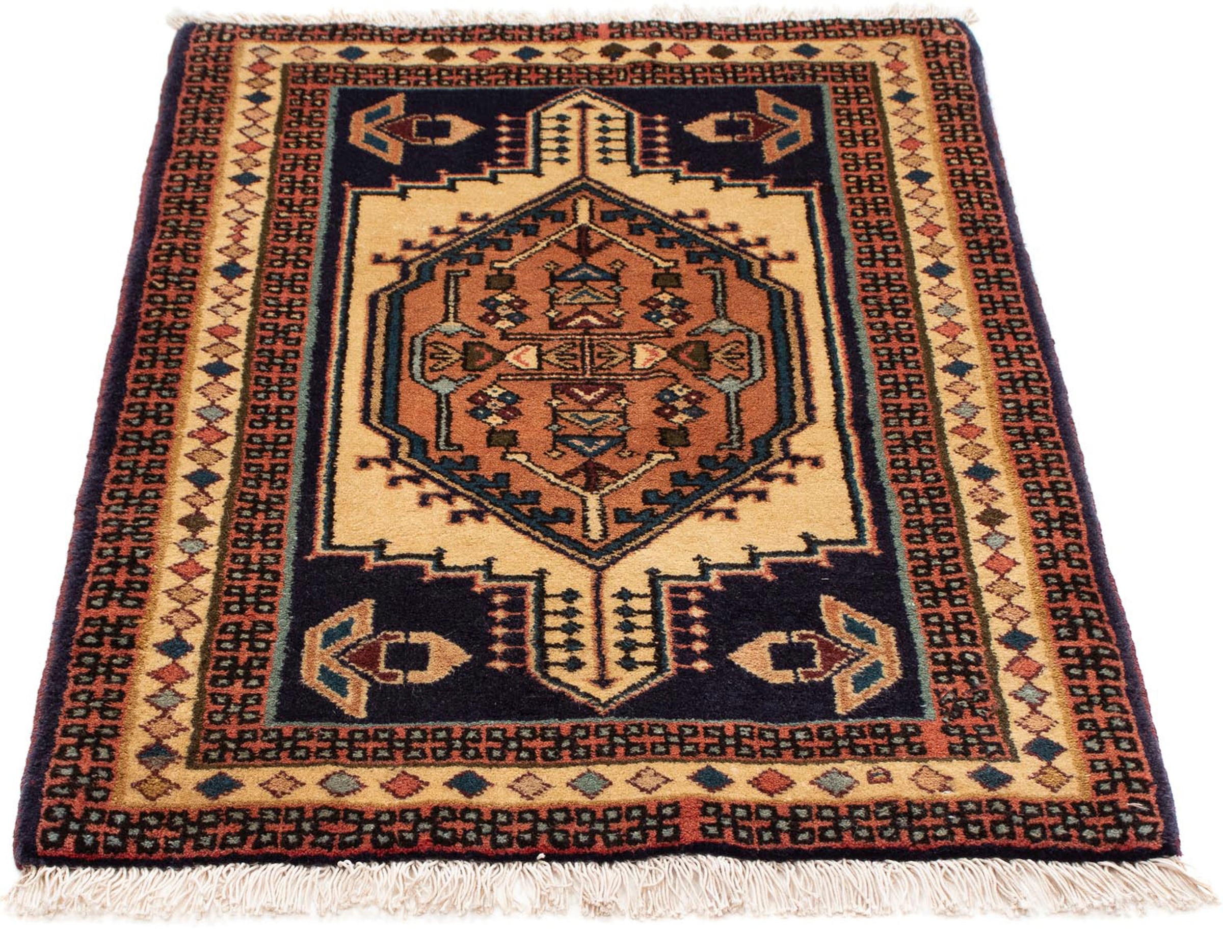 Image of morgenland Orientteppich »Perser - Nomadic - 95 x 65 cm - hellbraun«, rechteckig, 10 mm Höhe, Wohnzimmer, Handgeknüpft, Einzelstück mit Zertifikat bei Ackermann Versand Schweiz